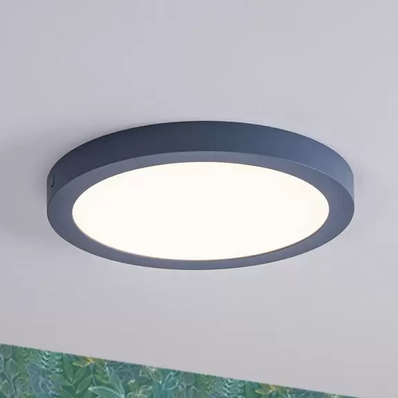 Lampenwelt Paulmann Abia LED-Panel Ø 30cm 2.700K graublau