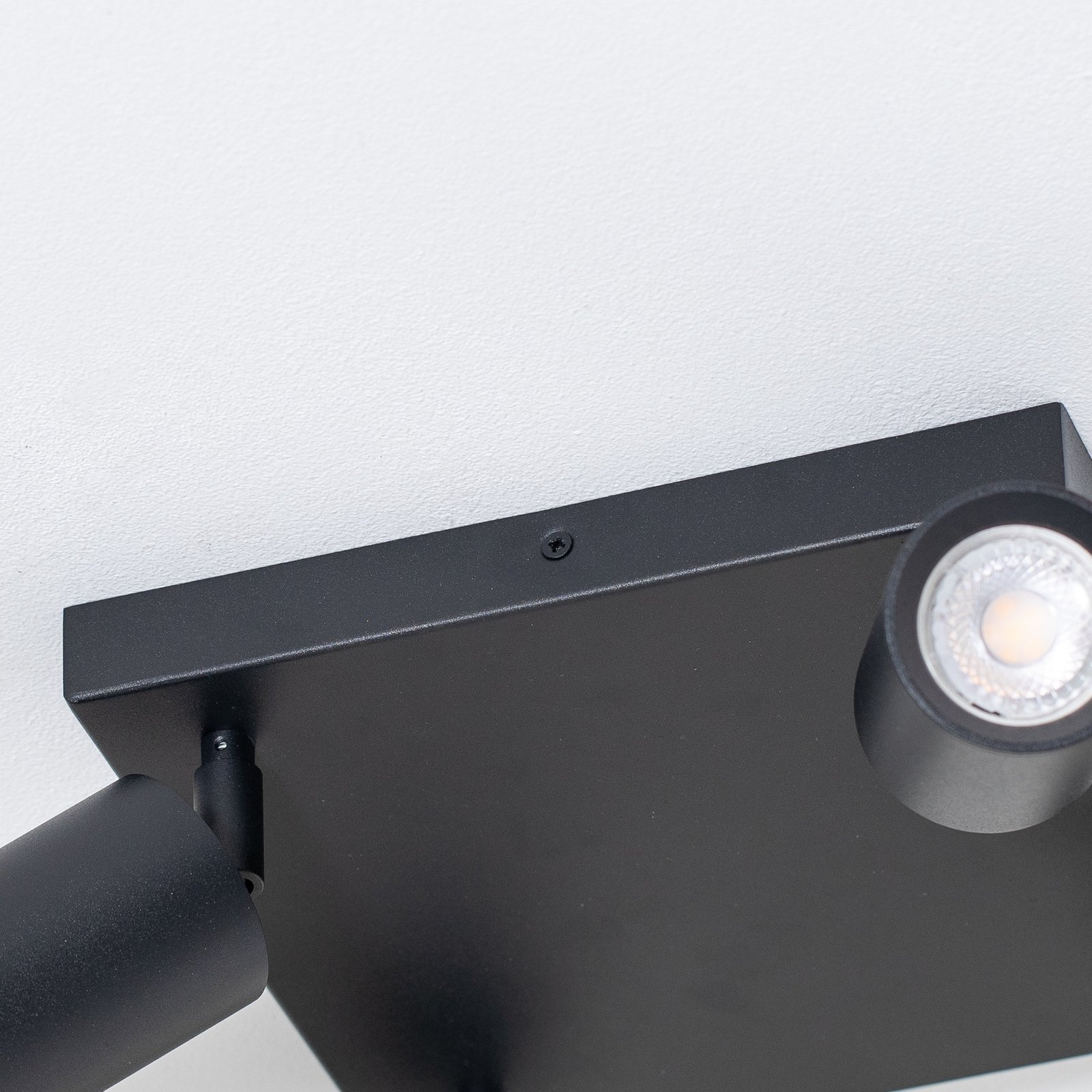 Faretto da soffitto Sado, nero, acciaio, orientabile, a 4 luci
