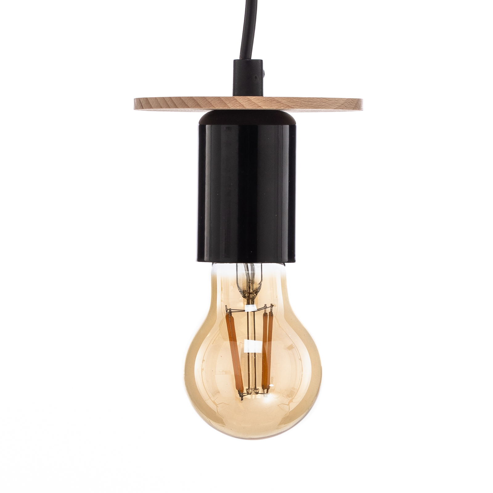 Envostar Yorik hanging, 1-bulb, black/light wood