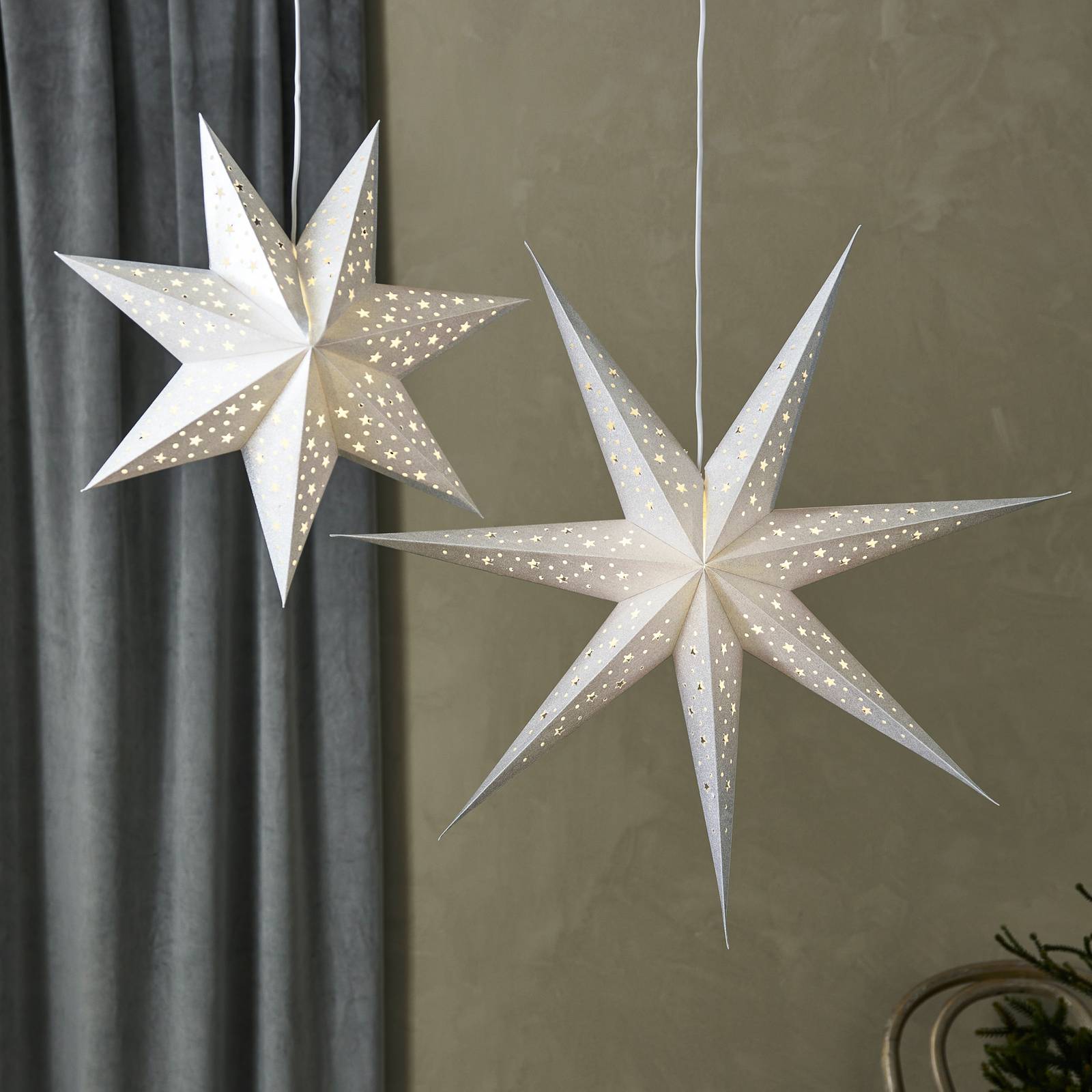 Markslöjd LED-hängande stjärna utan batteritimer Ø 45cm silver