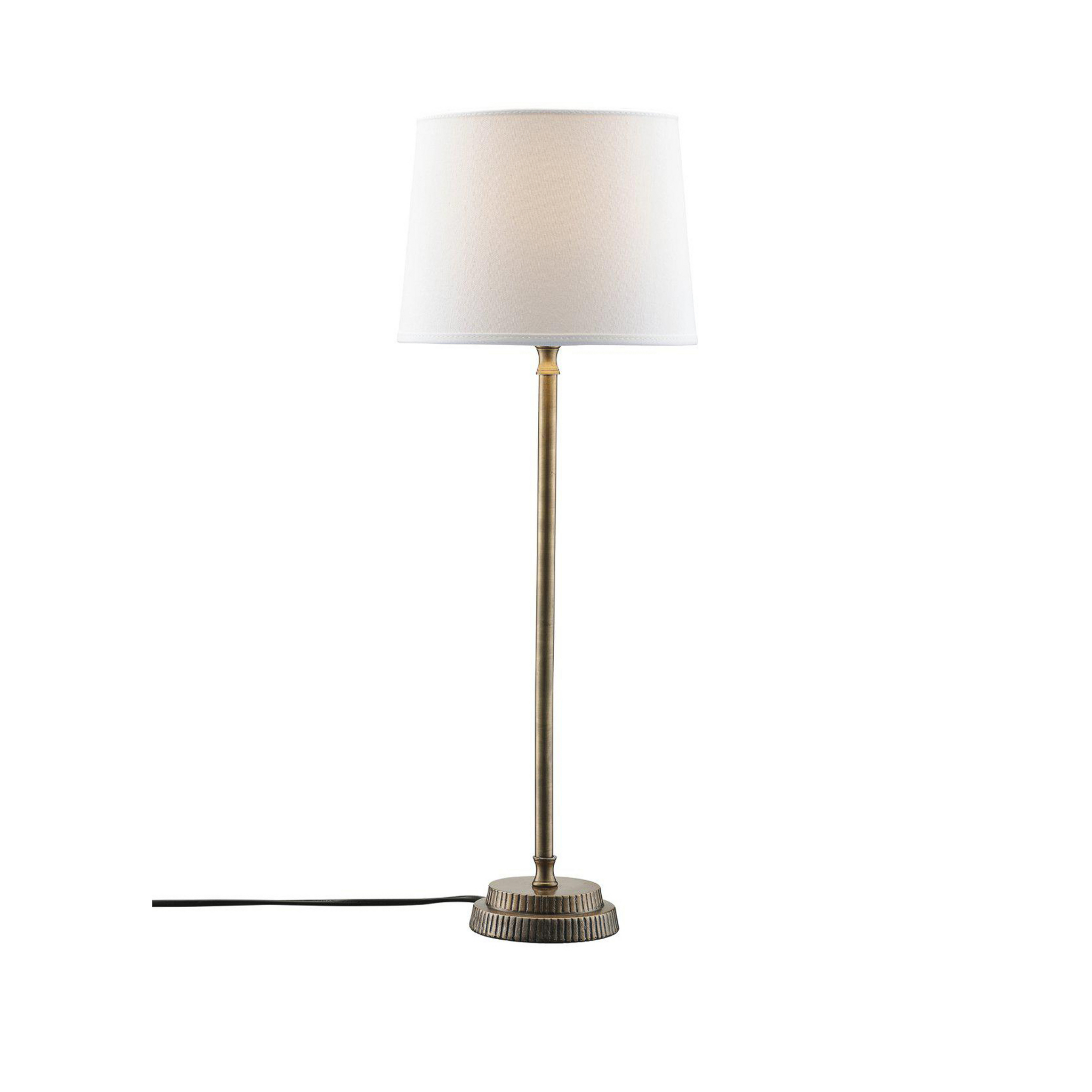 PR Home Lampada da tavolo Kent, bianco/ottone, paralume conico
