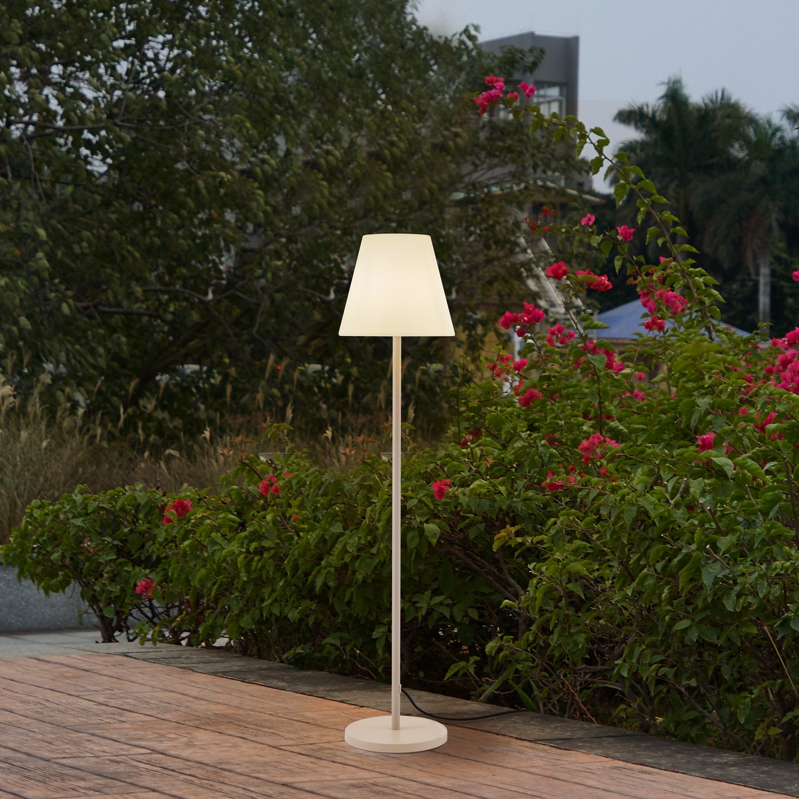 Lucande patio light Jaimy, beige, metal, 150 cm, E27