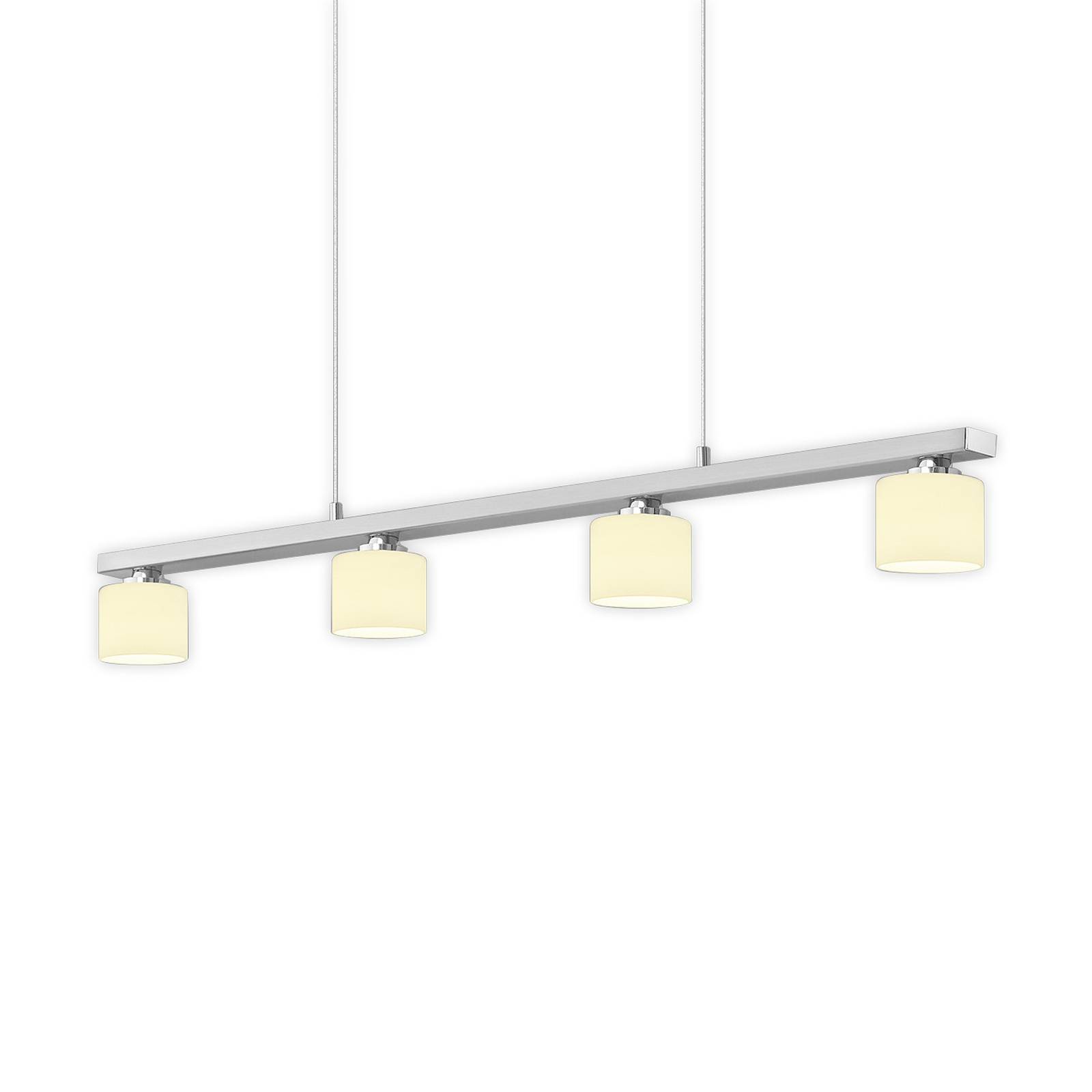 Suspension Mila en nickel à quatre lampes 77 cm