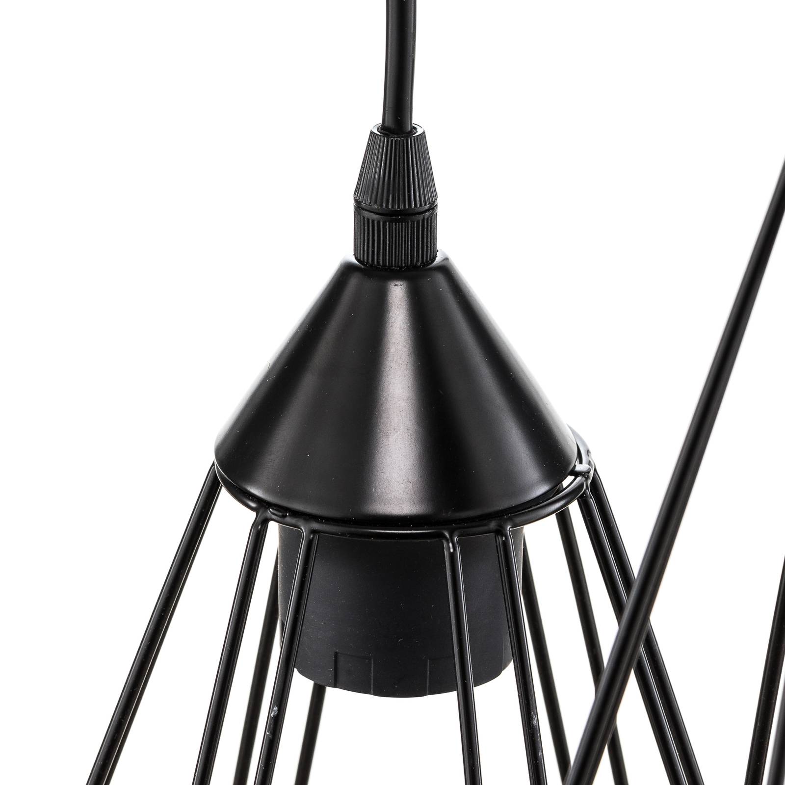3-Punktowa, vintage – lampa wisząca Tarbes, czarna