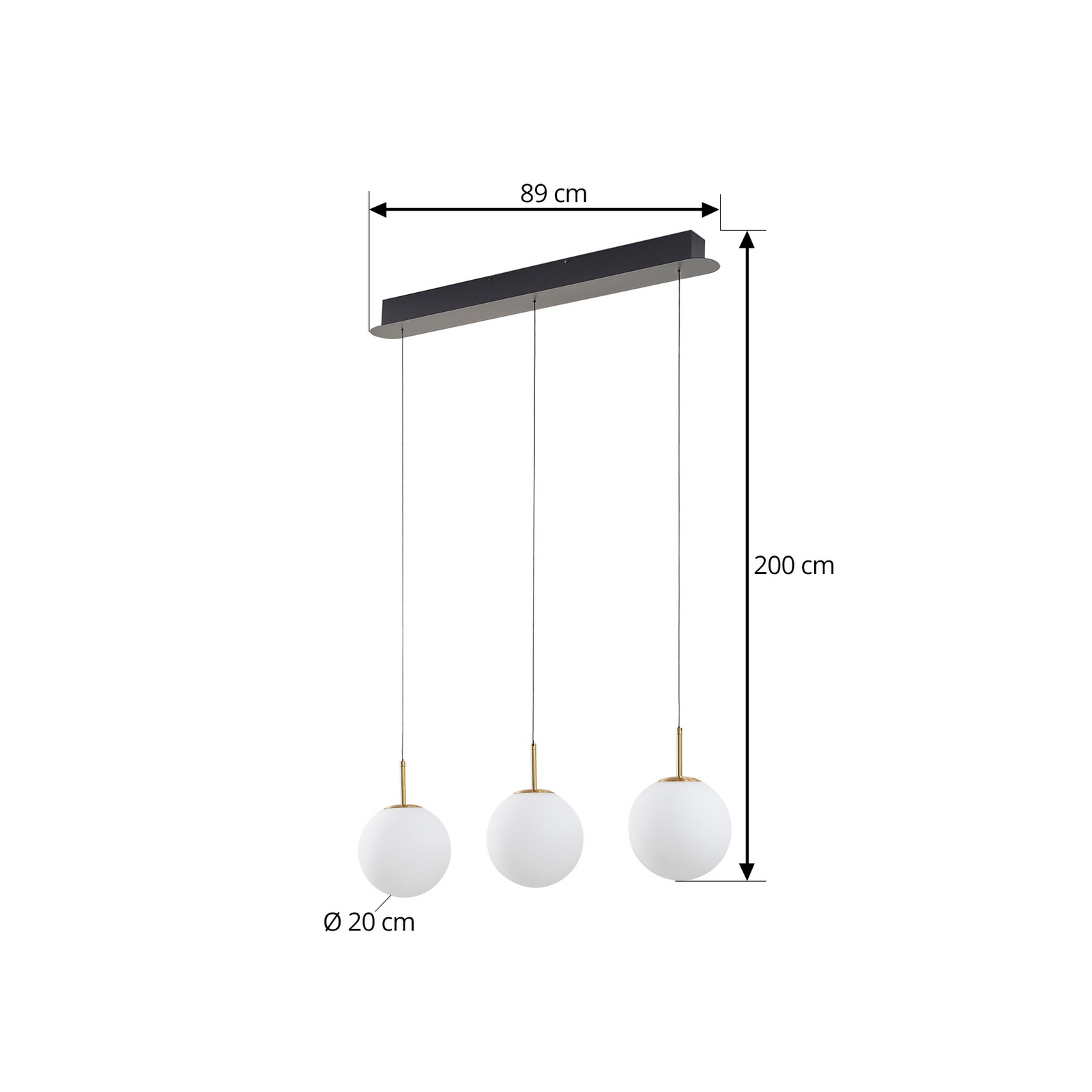 Joran 3 LED Pendelleuchte Opal - Lucande
