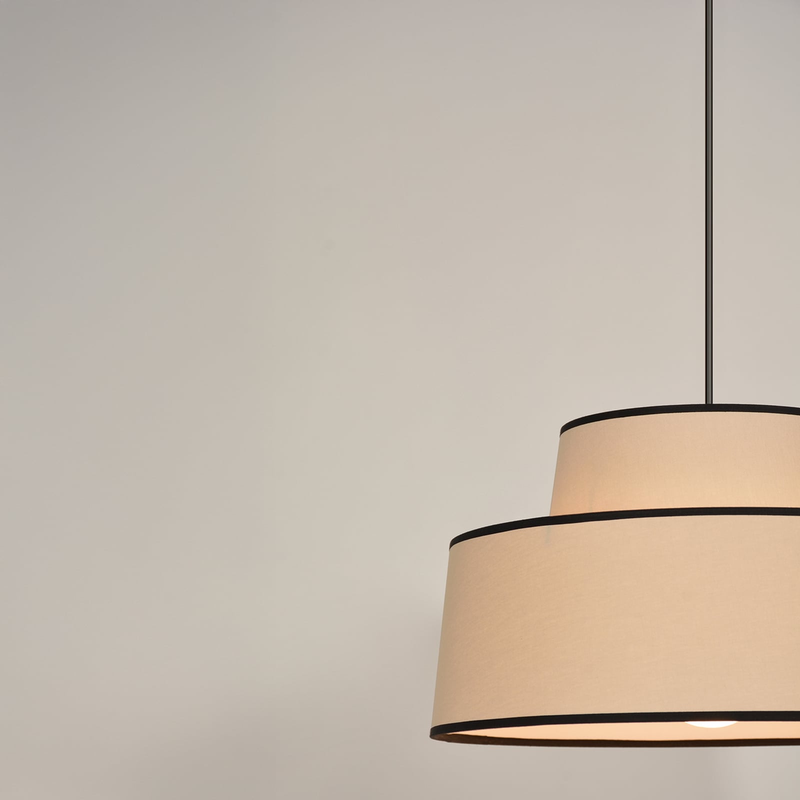 Żyrandol Mallorca, kolor kredowy, Ø 38 cm, bawełna