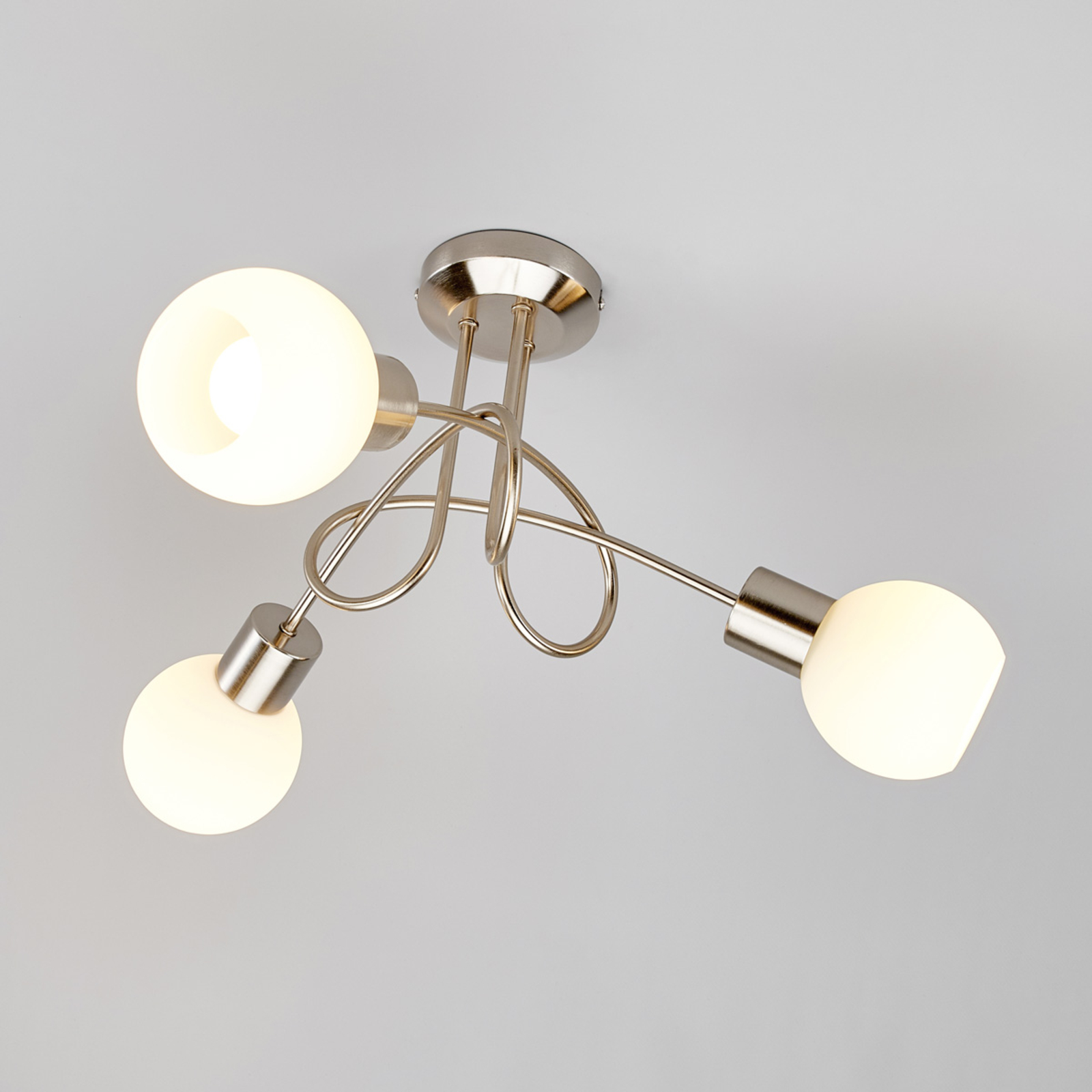 Elaina 3 Deckenleuchte Nickel/Opal - Lindby