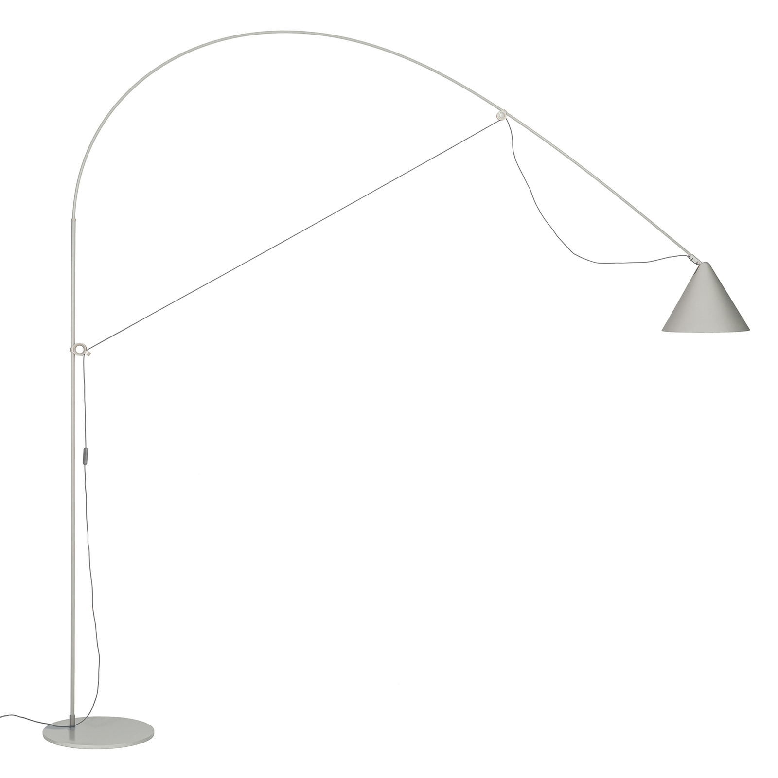 candeeiro de pé LED midgard AYNO XL, cinzento/cinzento, 3.000 K, 290 cm