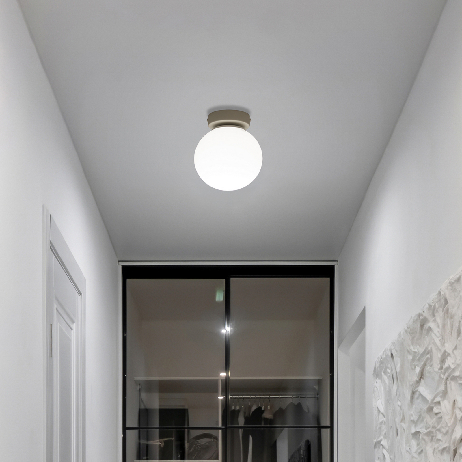 Lampa sufitowa Moonlight, kolor piaskowy, szkło/metal, 1-punktowa