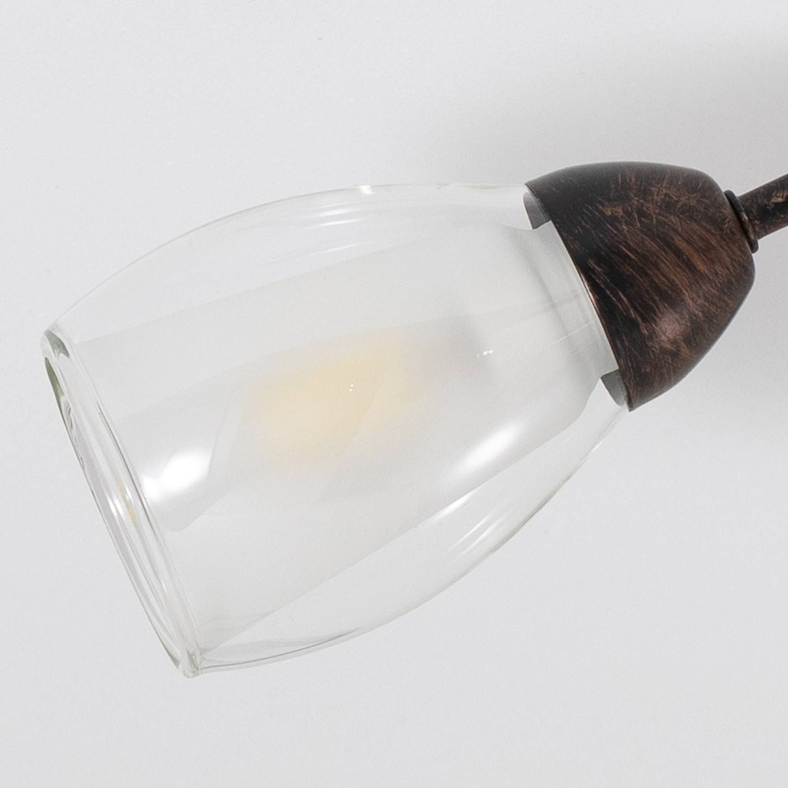 Lampa sufitowa Liliana, 6-punktowa, czarna, czerwono-złota, metal