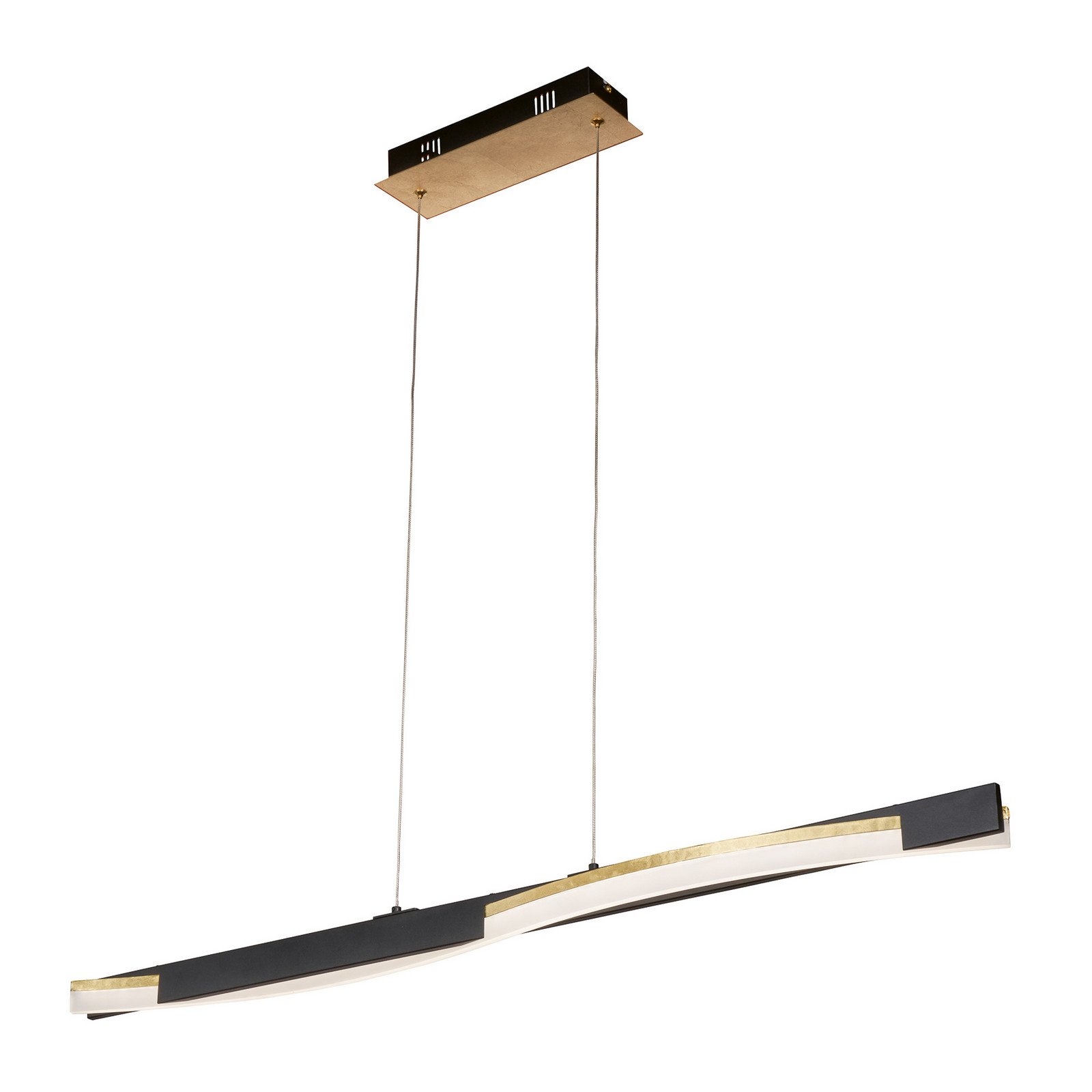 FISCHER & HONSEL Lampă suspendată LED Bridge Telecomandă dim CCT negru - Camera de zi / sufragerie - Modern - negru mat foiță de aur alb satinat - Metal