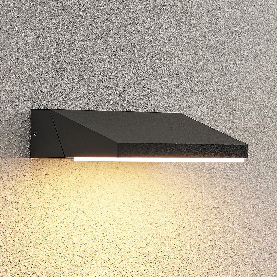 Lucande Auda LED-utomhusvägglampa för utomhusbruk, svart från Lucande