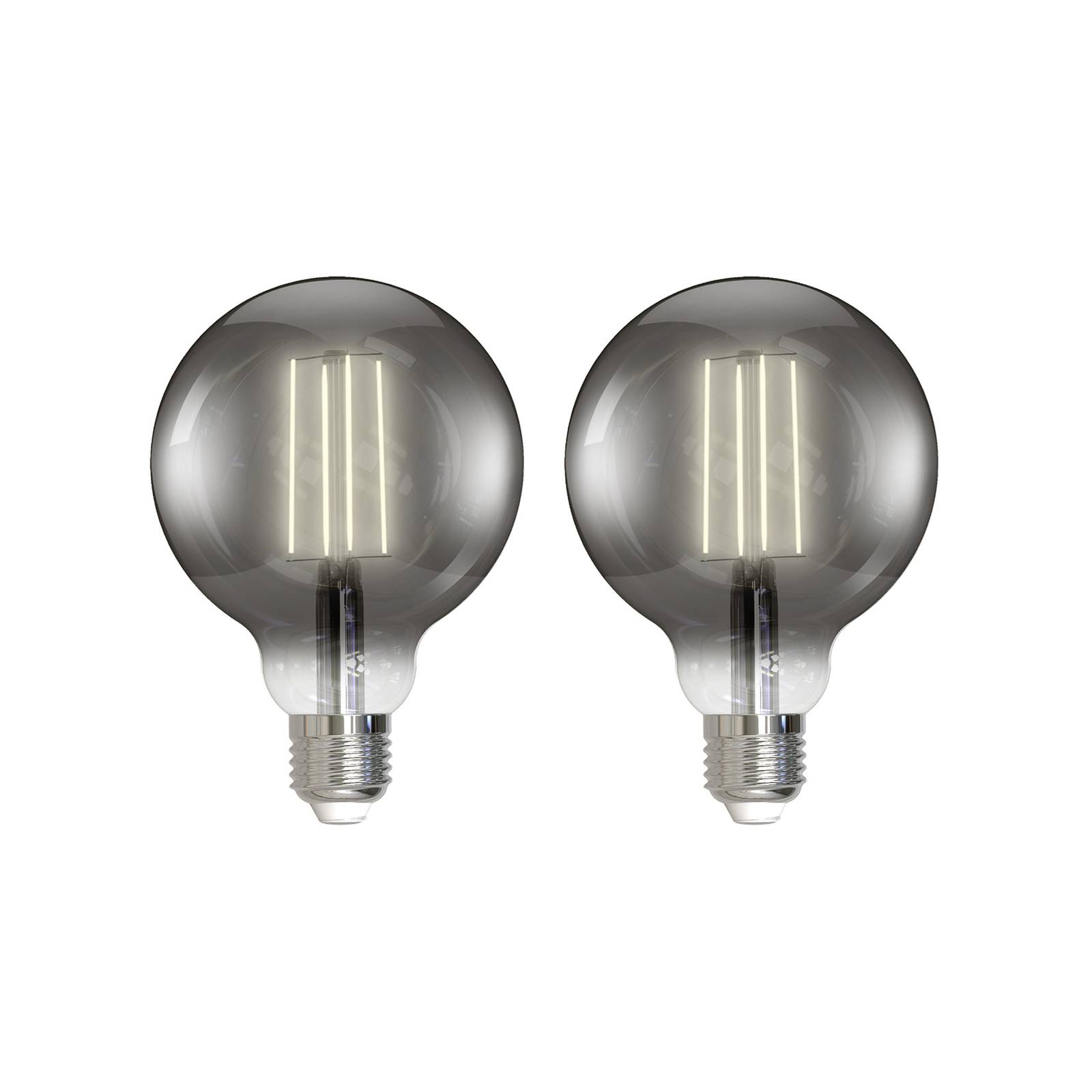 E-shop LUUMR Inteligentná LED žiarovka s guľou sada 2 E27 dymovo sivá 4,9 W Tuya