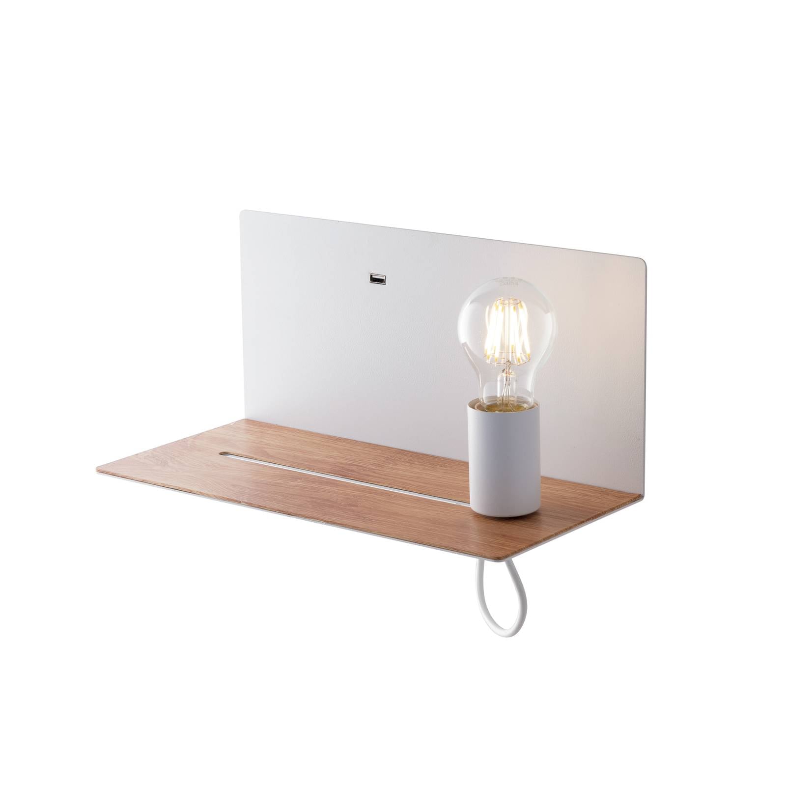 usb Wandleuchte flash Weiß mit verstellbarer Lampe Ladefunktion & Ablage