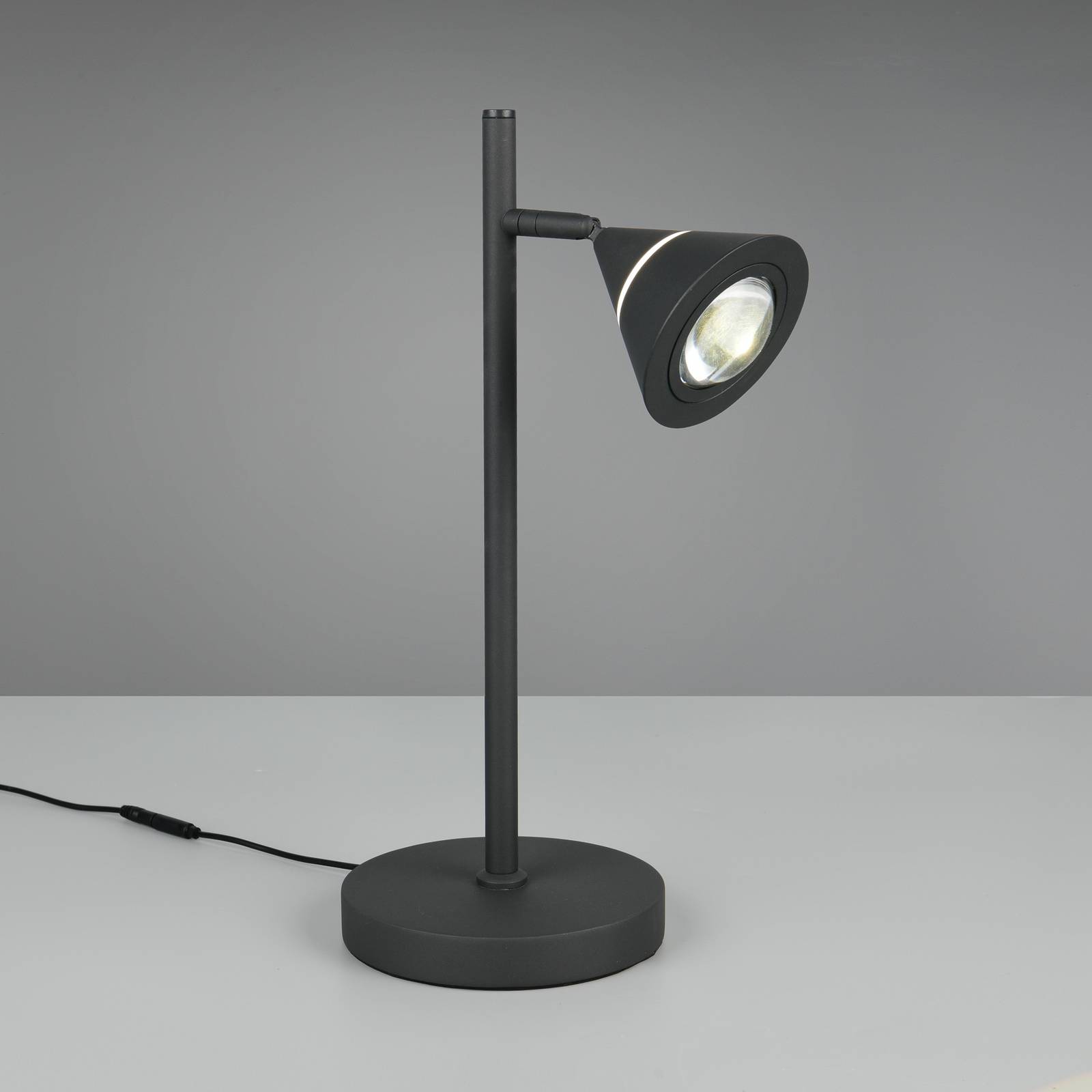 Trio Lighting LED stolní lampa Romeo, výška 40 cm, černá, kov, CCT