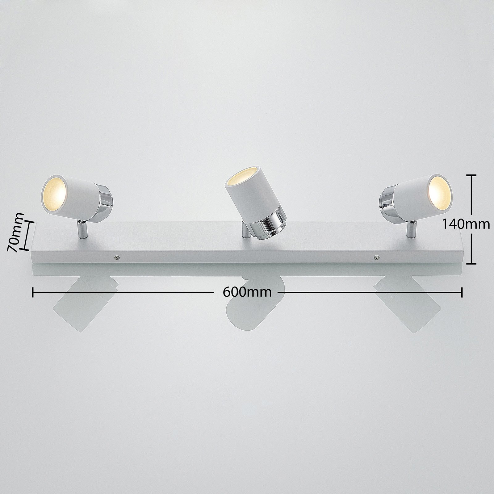 Kardo 3 Wall Lamp White/Chrome - Lindby