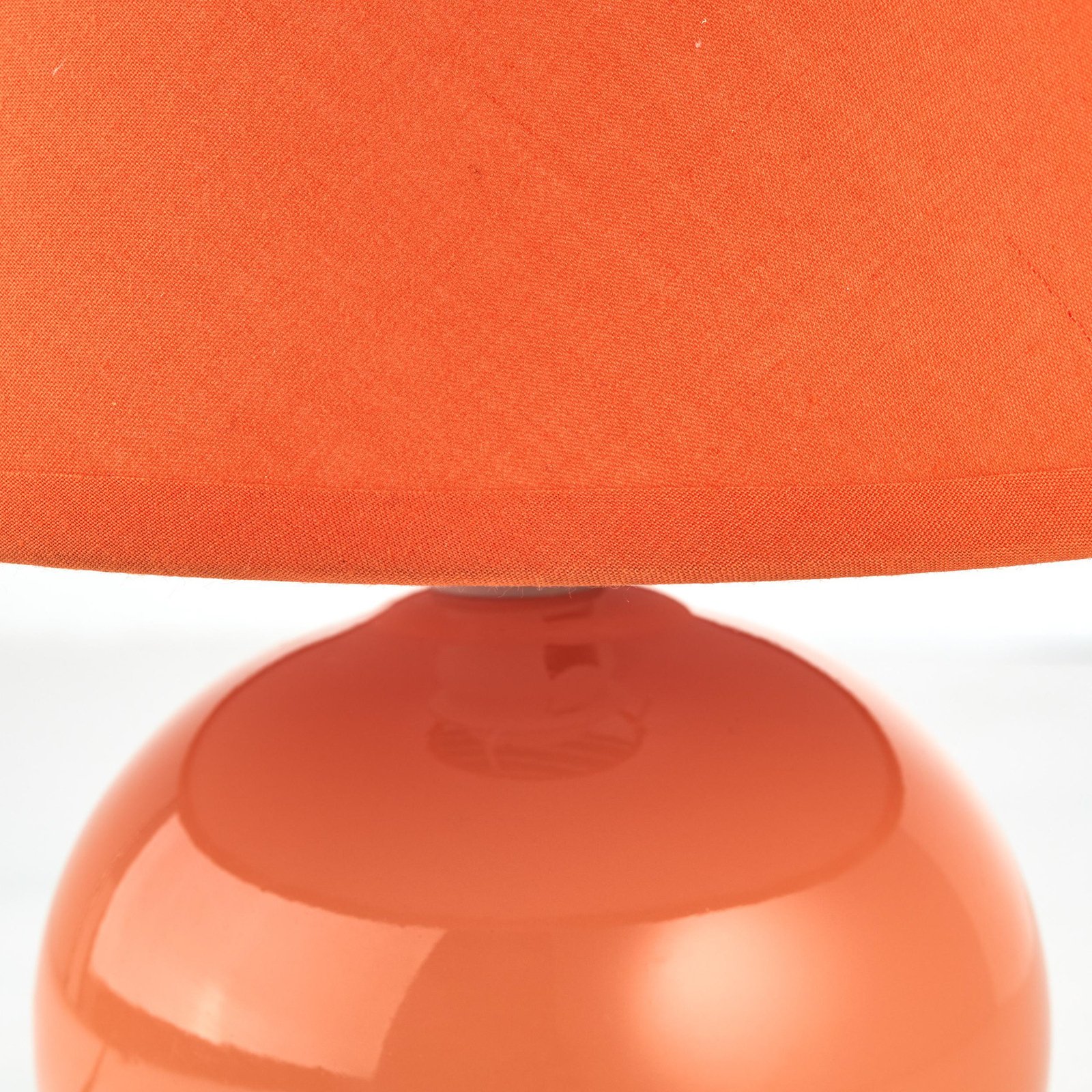 Namizna svetilka Primo, oranžna, Ø 19 cm, tekstil/keramika