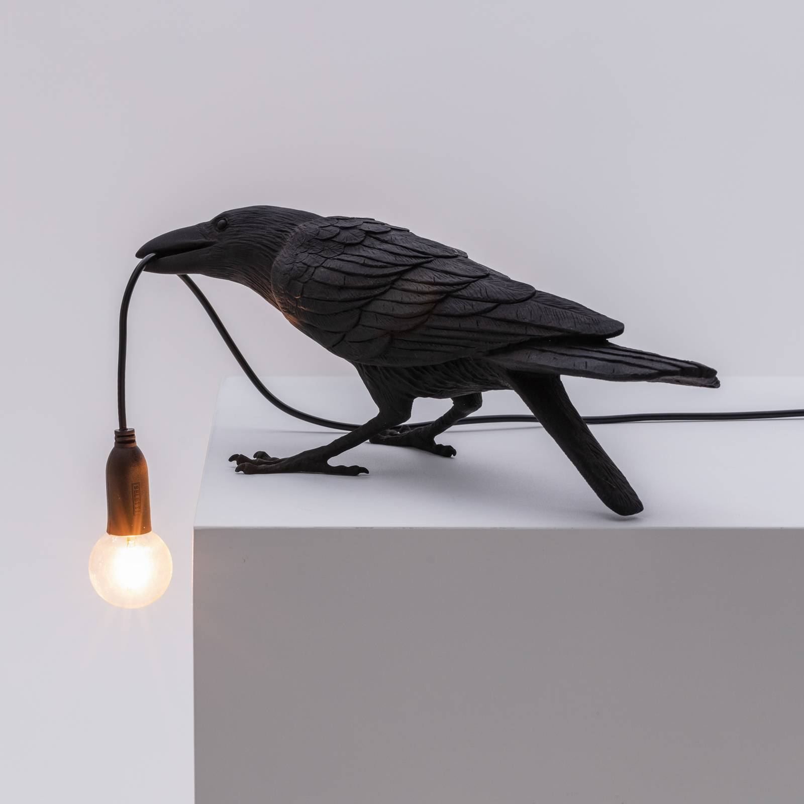 Lampa dekoracyjna LED SELETTI Bird Lamp, zabawna czerń