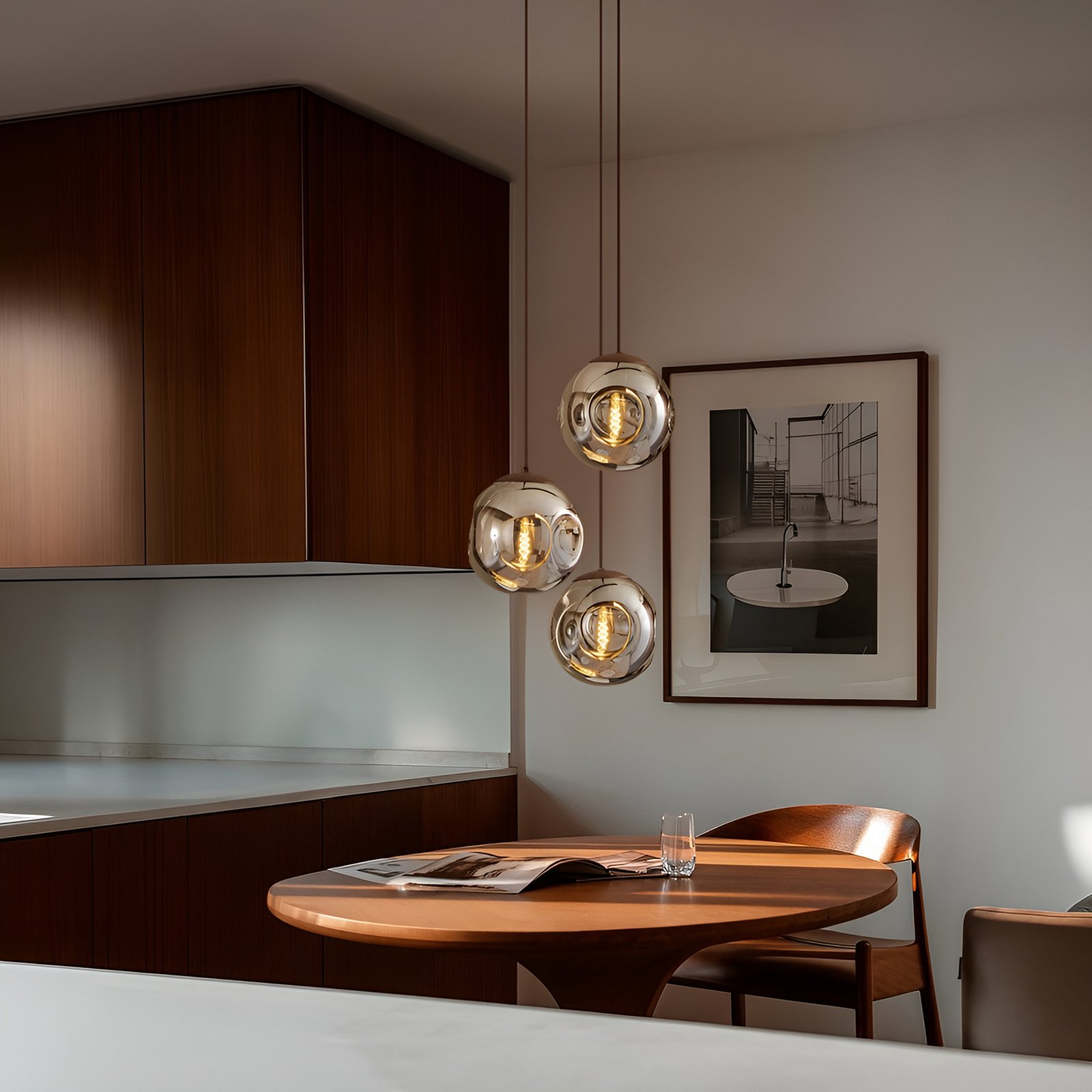 Valentina 3 Round Pendelleuchte Smoked Grey/Coffee - Lindby