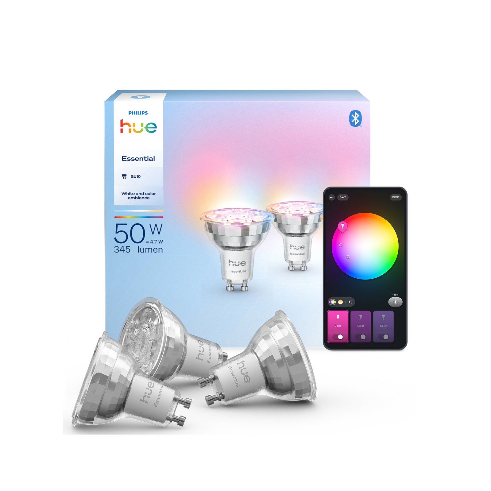 Philips Hue Smart LED bulb GU10, 5 W RGB CCT, Set of 3