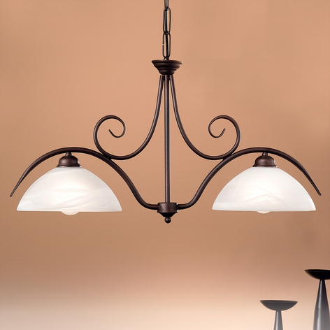 Suspension JANA 2 lum. avec verre albâtre