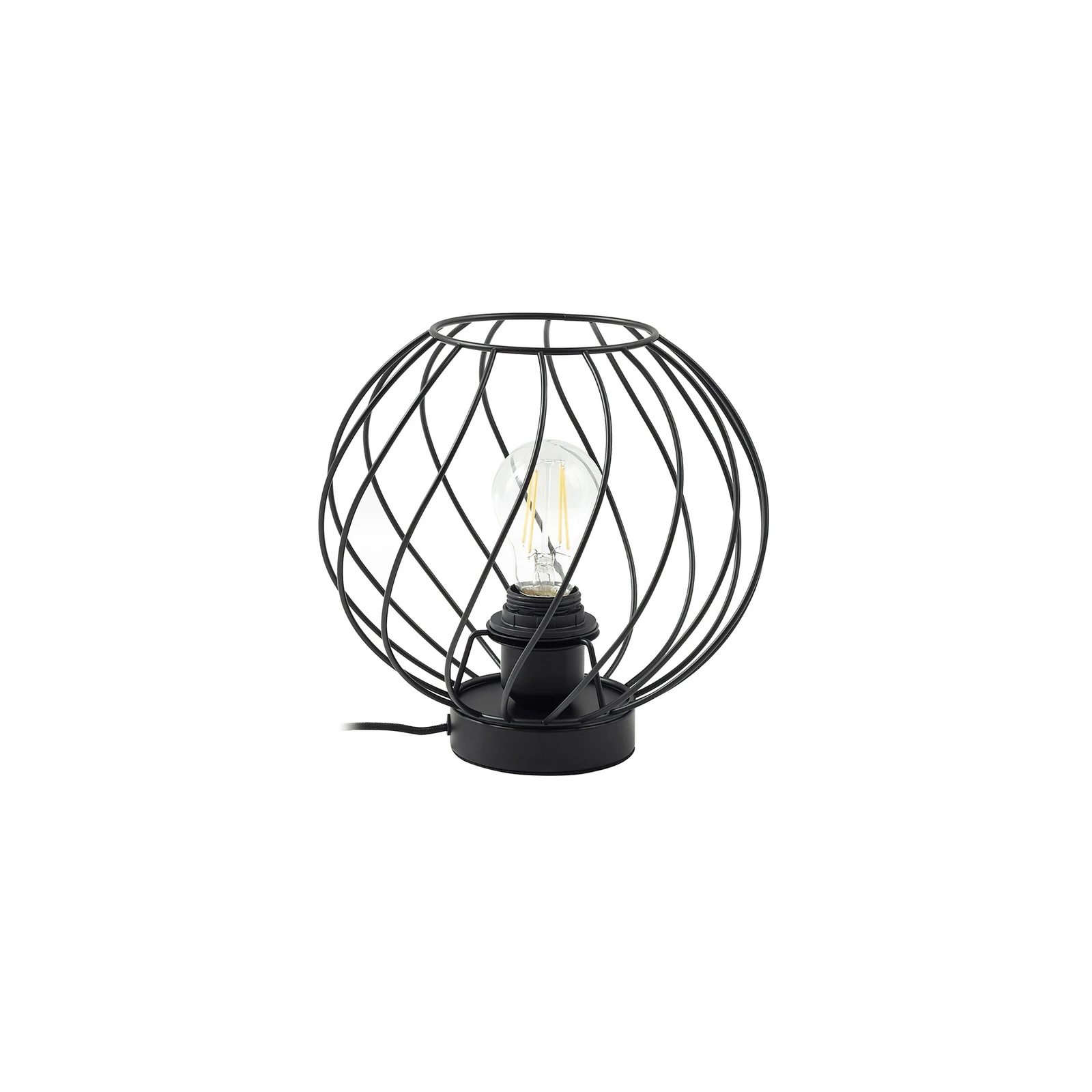 Lindby bordlampe Danika, sort, metal, Ø 25 cm