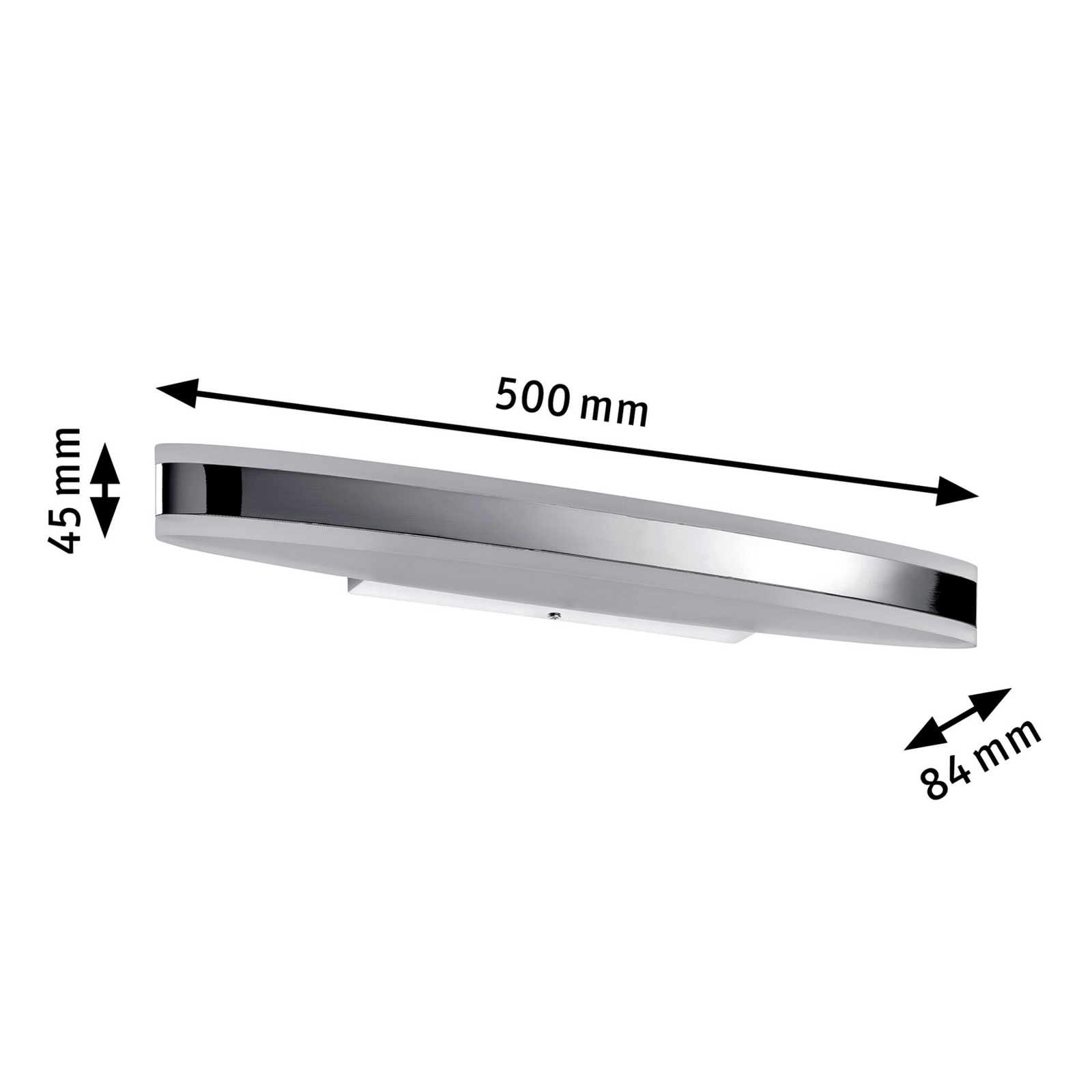 Kuma LED Wandlamp 9W IP44 Chroom/Wit - Paulmann