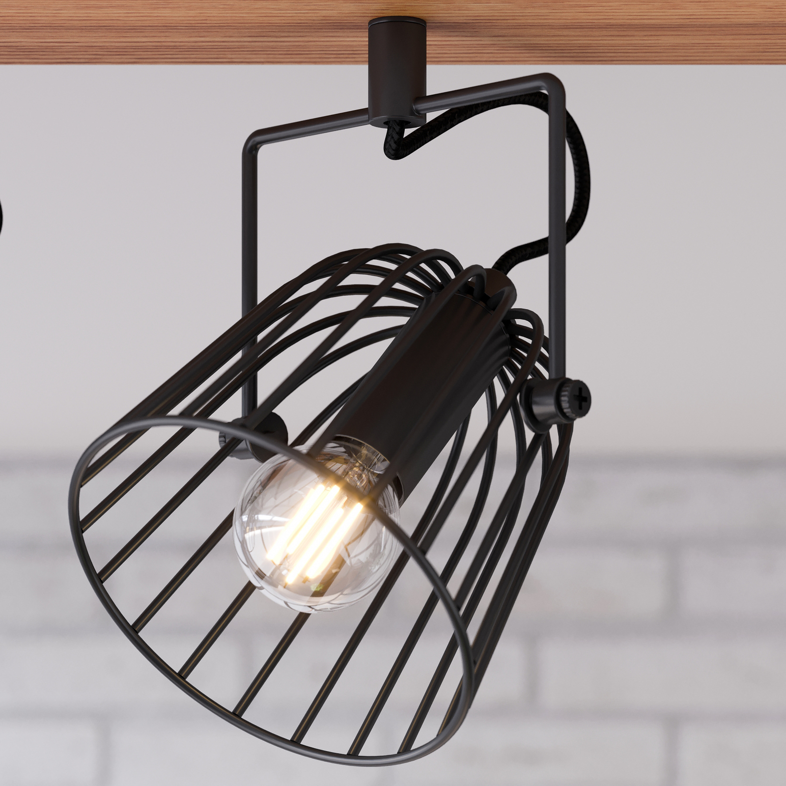 Lindby Adalin ceiling light, three-bulb, cage