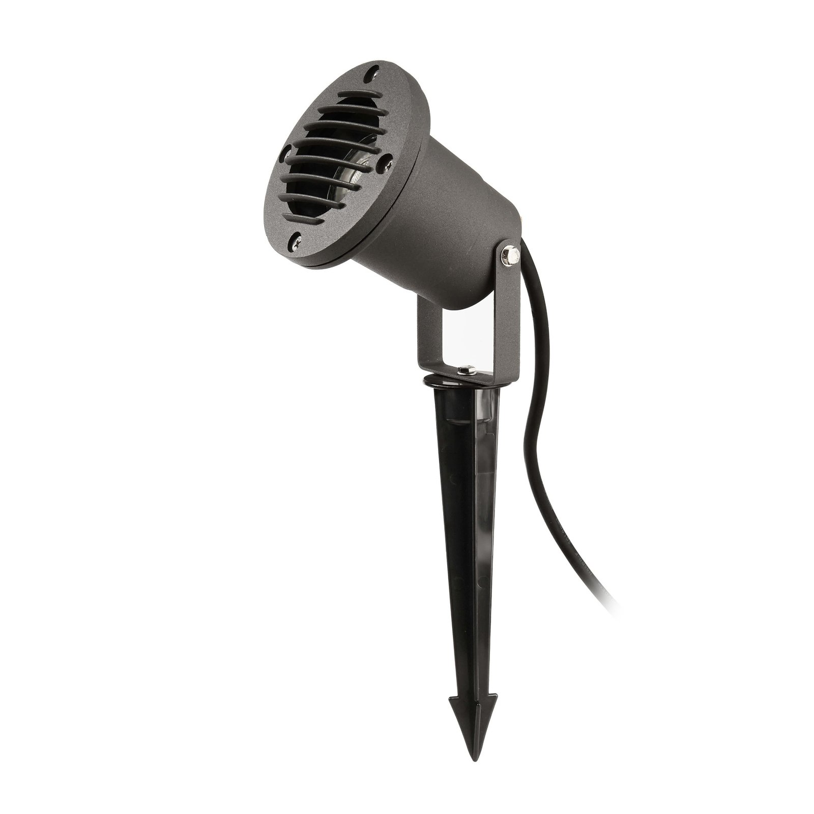 Spot sur piquet Spiky, Ø 10 cm, noir, orientable, IP65