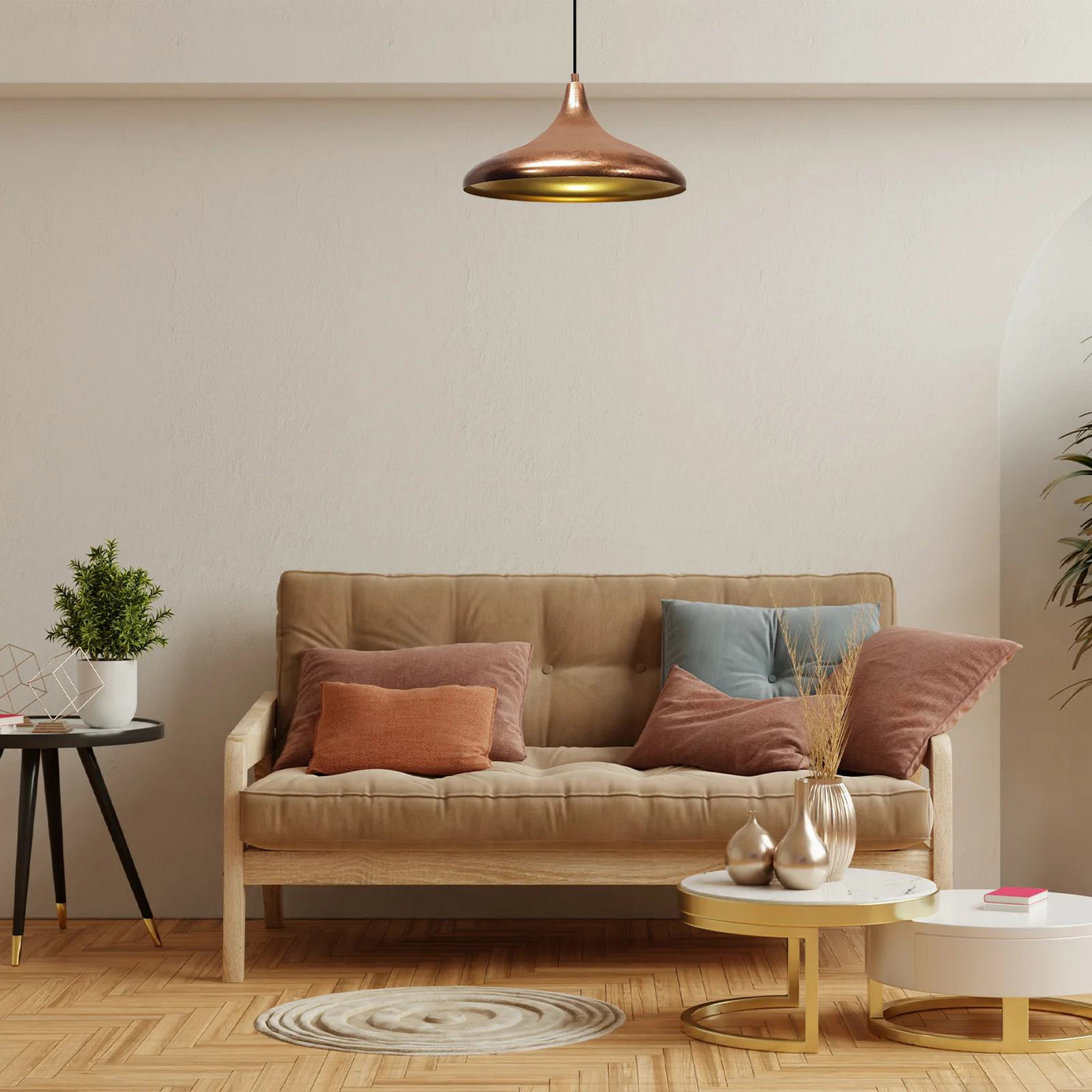 Suspension Claus, cuivre/or, Ø 35 cm, métal