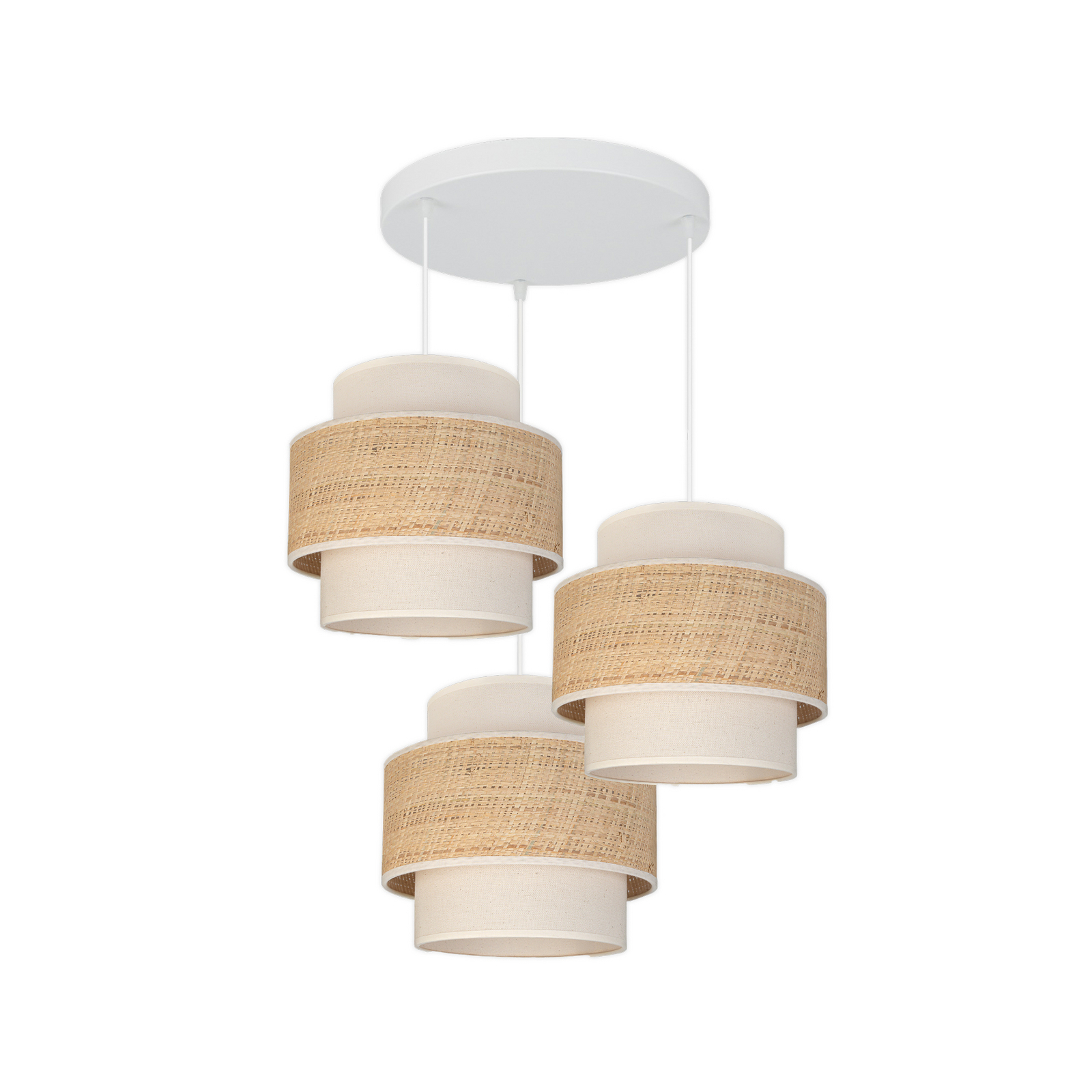 Pendellampe Space, ecru/beige, 3-flammig, Textil, E27 Pendellampe Space, ecru/beige, 3-flammig, Textil, E27