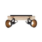 Aylis 2 Plafondlamp Black/Wood - Lindby