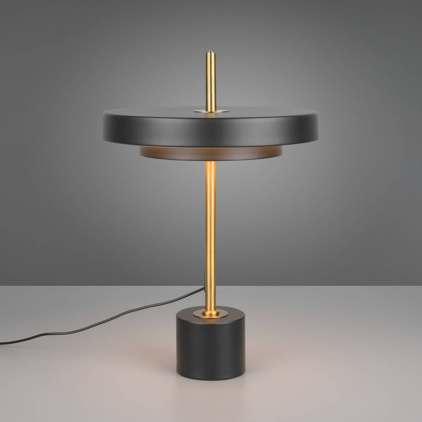 LED-Tischlampe Keaton, schwarz/goldfarben, Höhe 45 cm, CCT günstig online kaufen