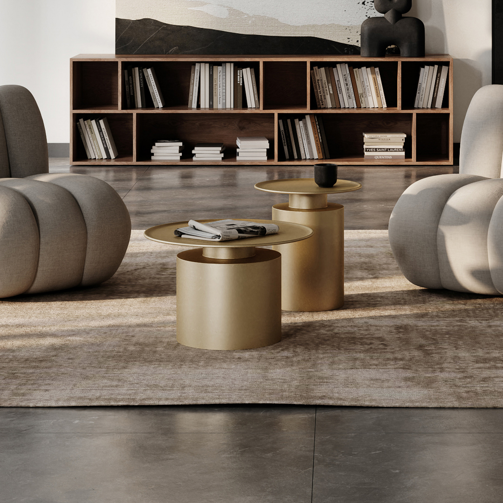 Stolik pomocniczy Pillar, mosiądz, 41 cm, żelazo – 101 Copenhagen