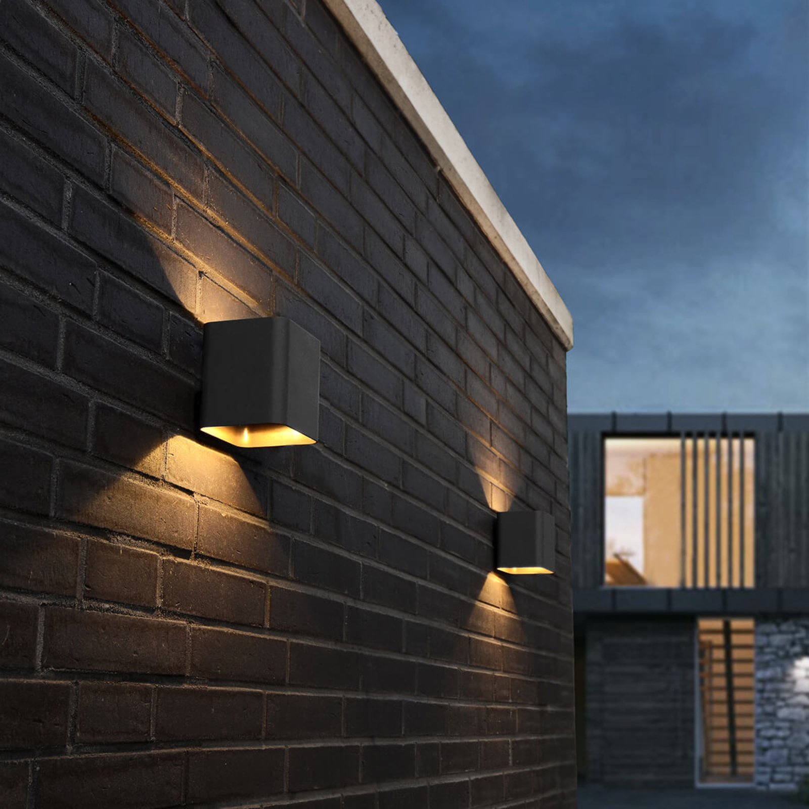 Dodd LED outdoor wall lamp, angular, anthracite