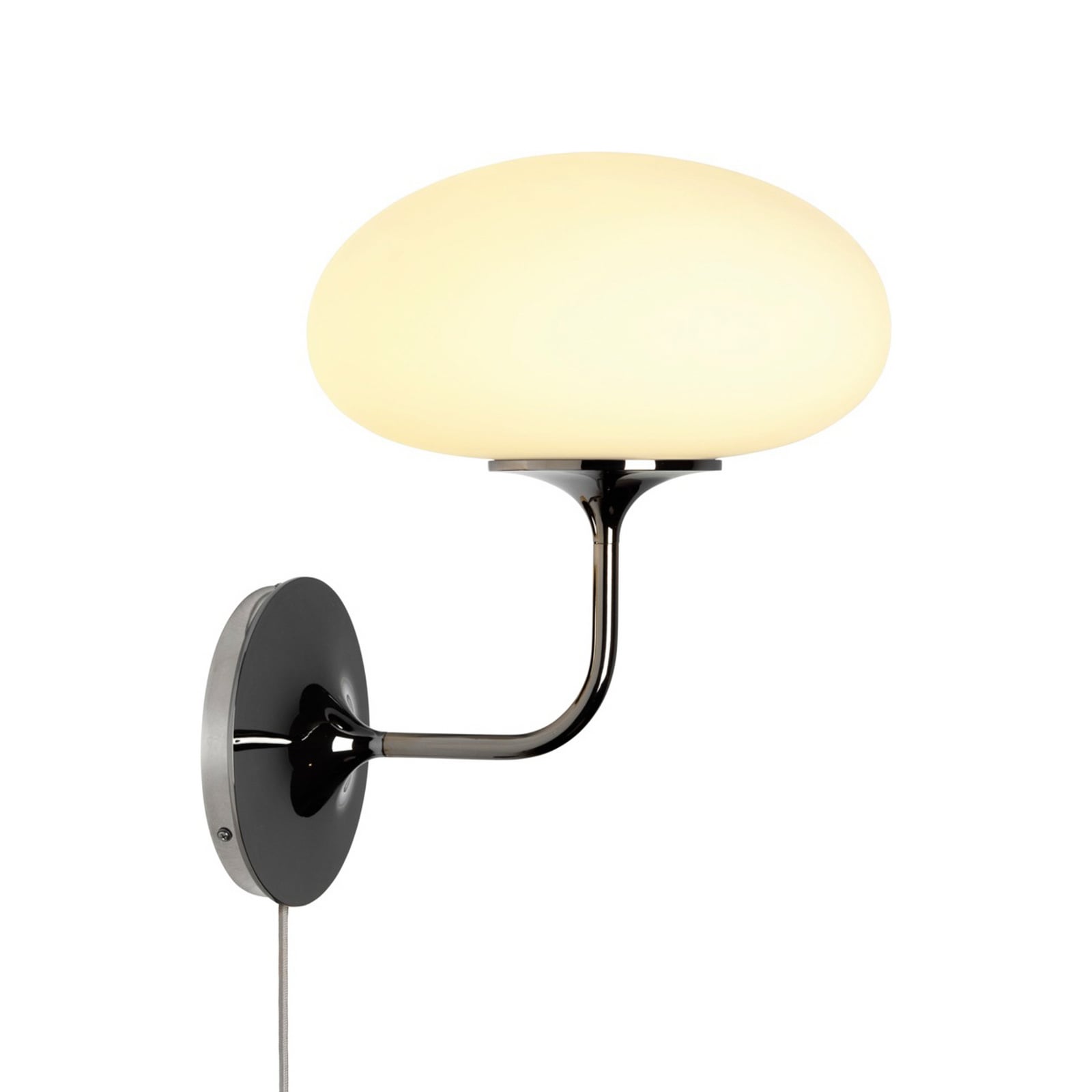 Gubi Applique Stemlite, nero-cromo, larghezza 32 cm Spina