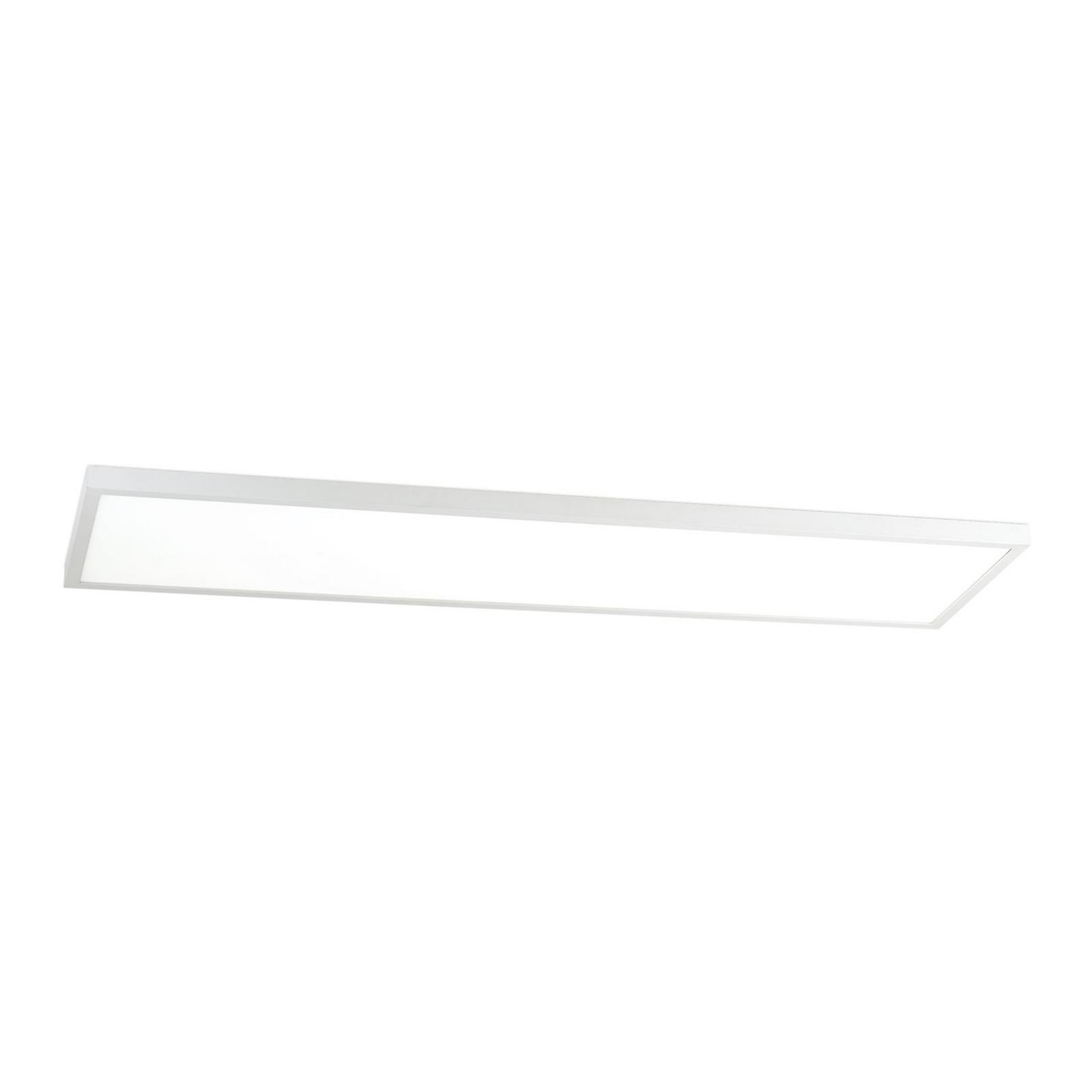 LED ceiling lamp Disc, white, length 115 cm, CCT, metal