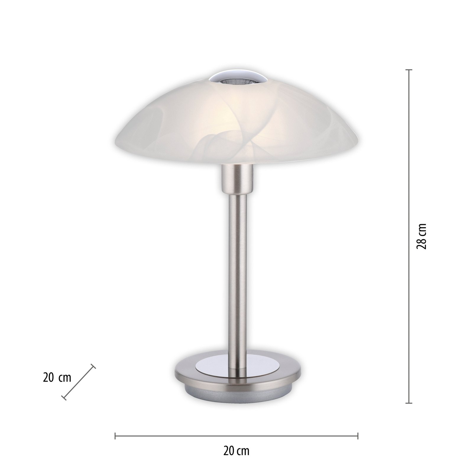 Paul Neuhaus Enova bordslampa, stålfärgad
