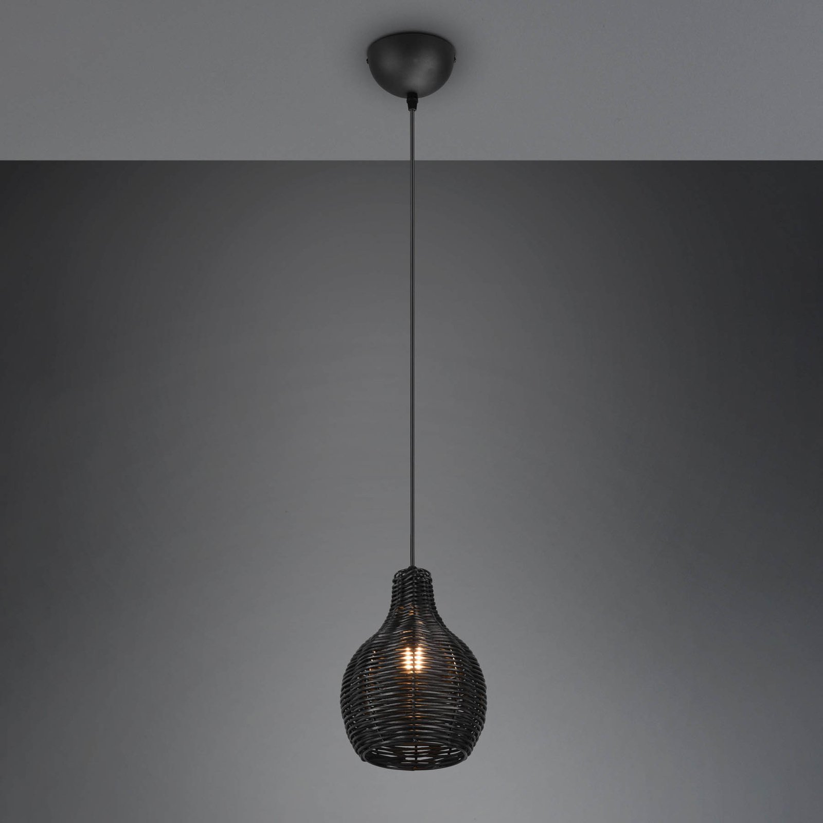 Sprout pendant light made of rattan, 1-bulb