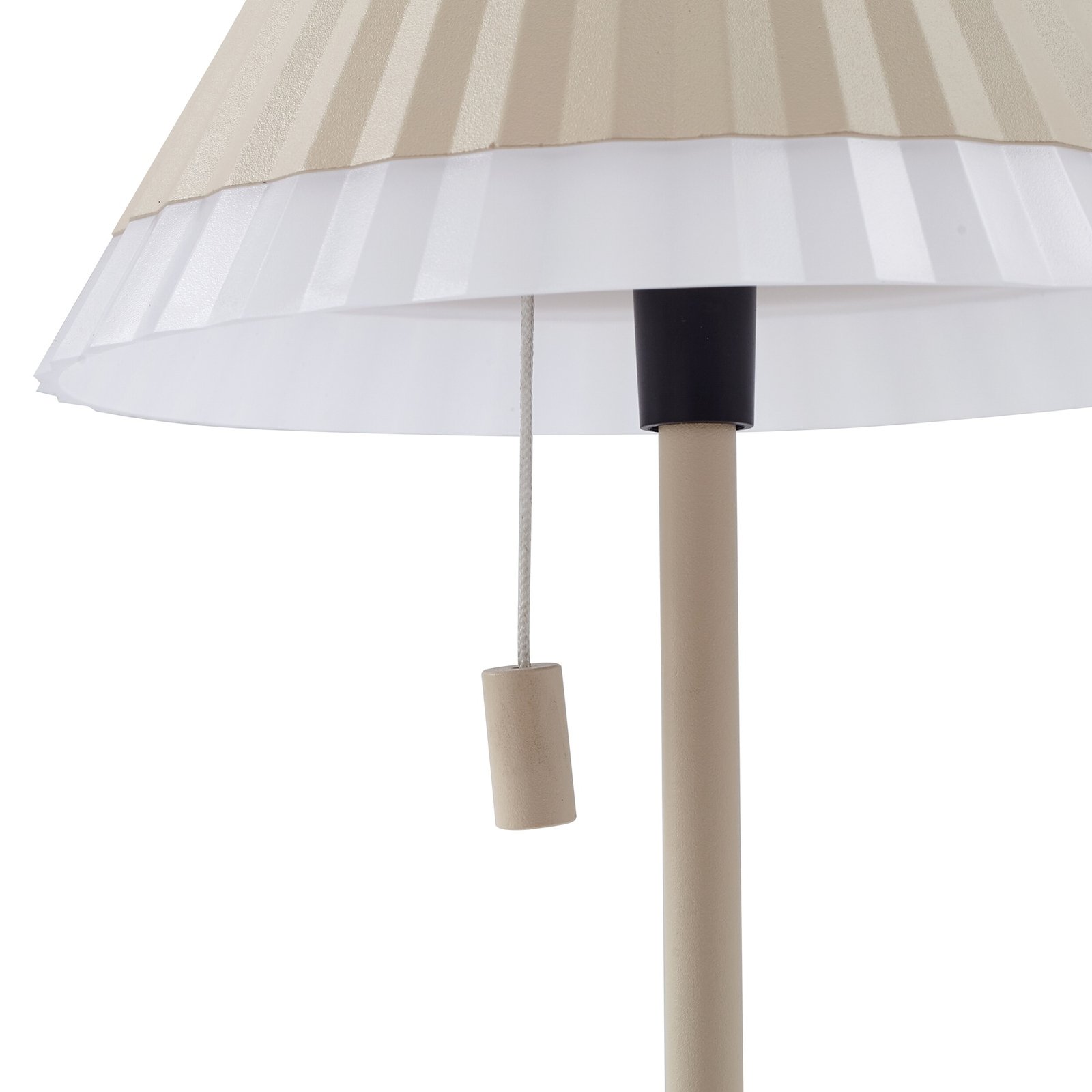 Lindby LED table lamp Ilvi, beige, aluminium, Ø 17.5 cm