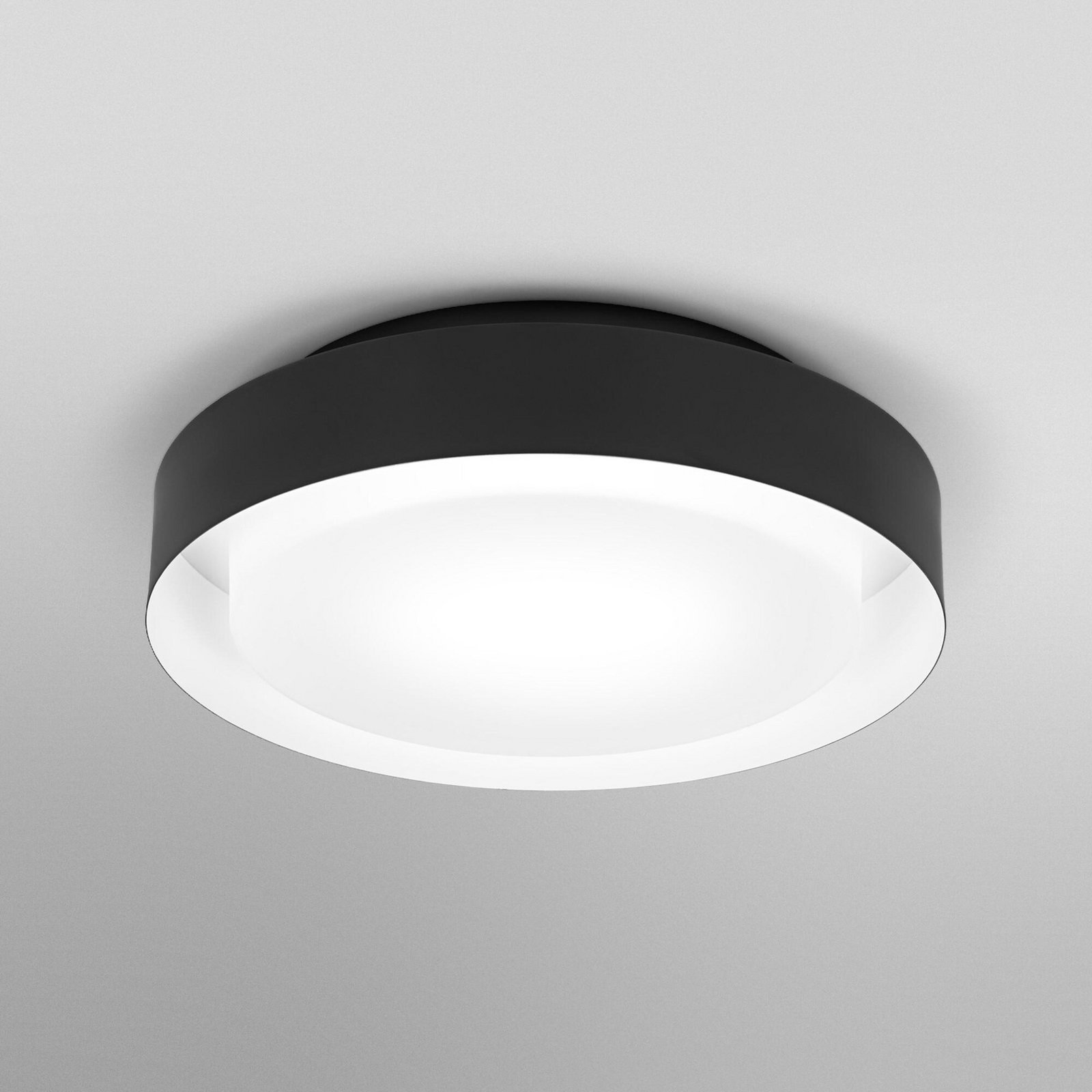OSRAM Deckenlampe ORBIS MADRID, schwarz, Ø 29 cm Metall/Glas