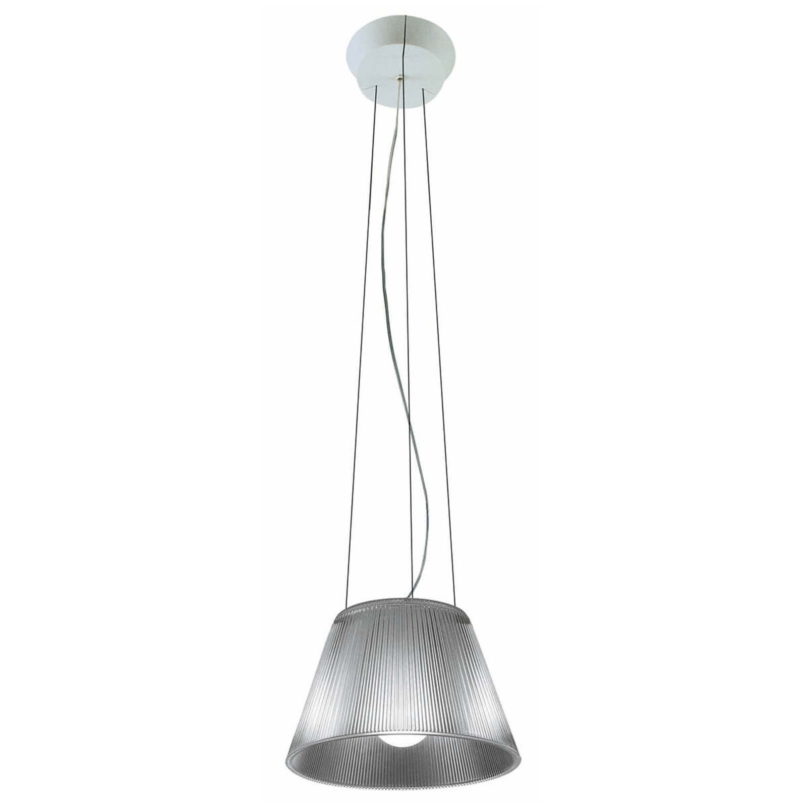 Flos Romeo Moon S1 Transparent Pendant Lamp, for Living / Dining Room, Glass, metal, E27, 150 W, energy efficiency: A++, H: 21 cm