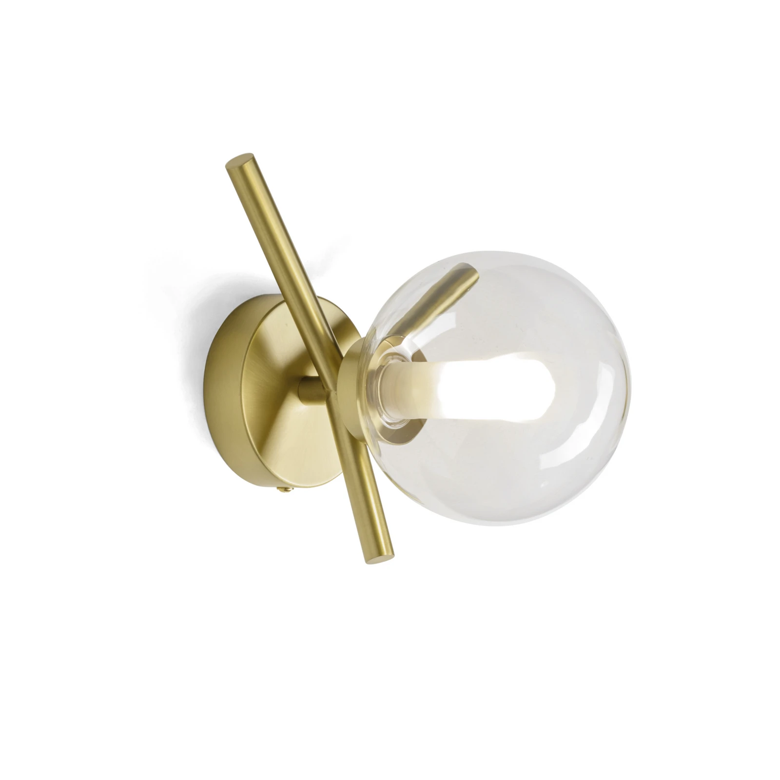 Wandlamp Camely, goud geborsteld/helder, 1-lamp