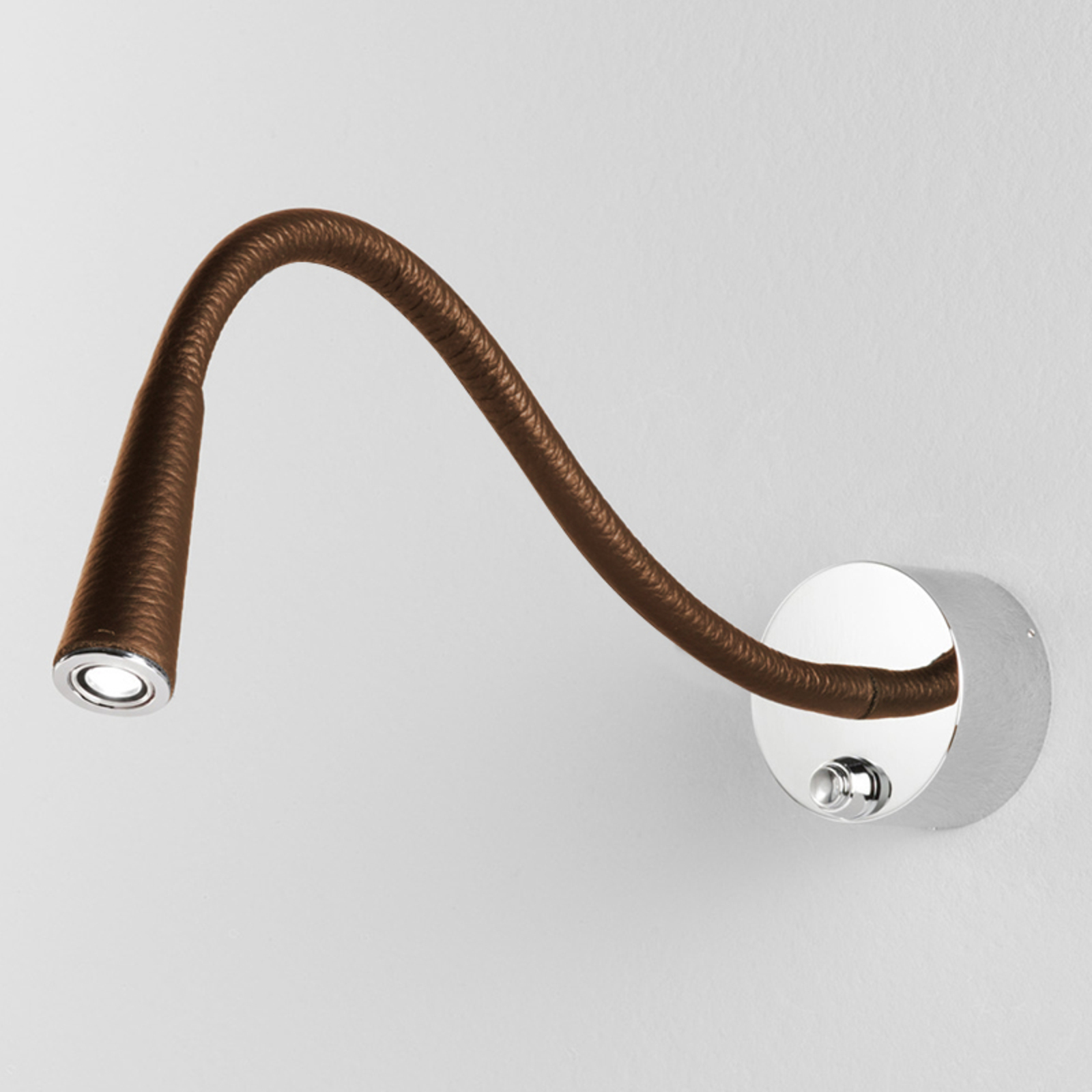 Egger Licht Vega T Flex LED wall light, camel/chrome, for Bedroom, aluminium, 2 W, energy efficiency: A+