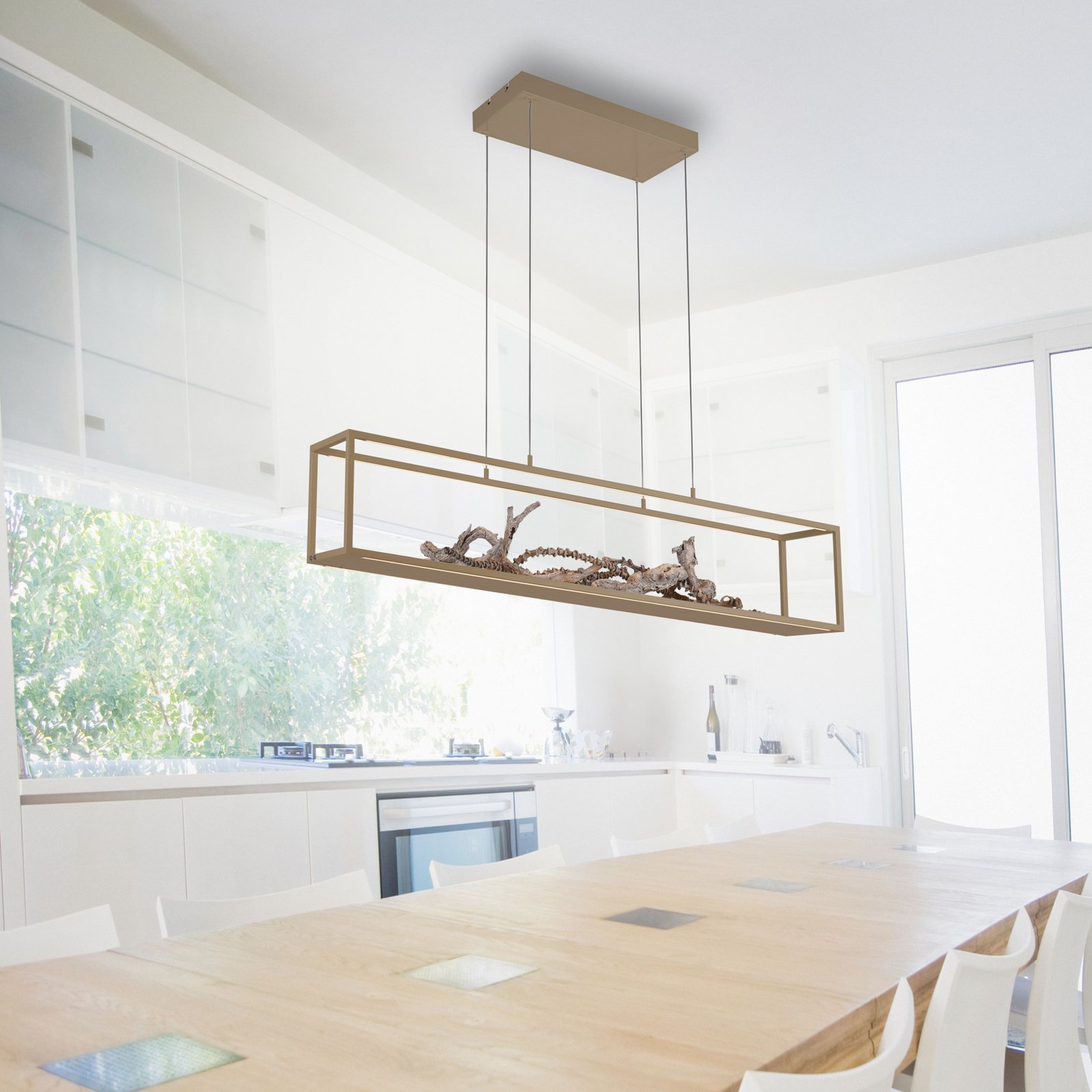 Paul Neuhaus LED-Hängelampe Contura, sandfarben, 105 cm