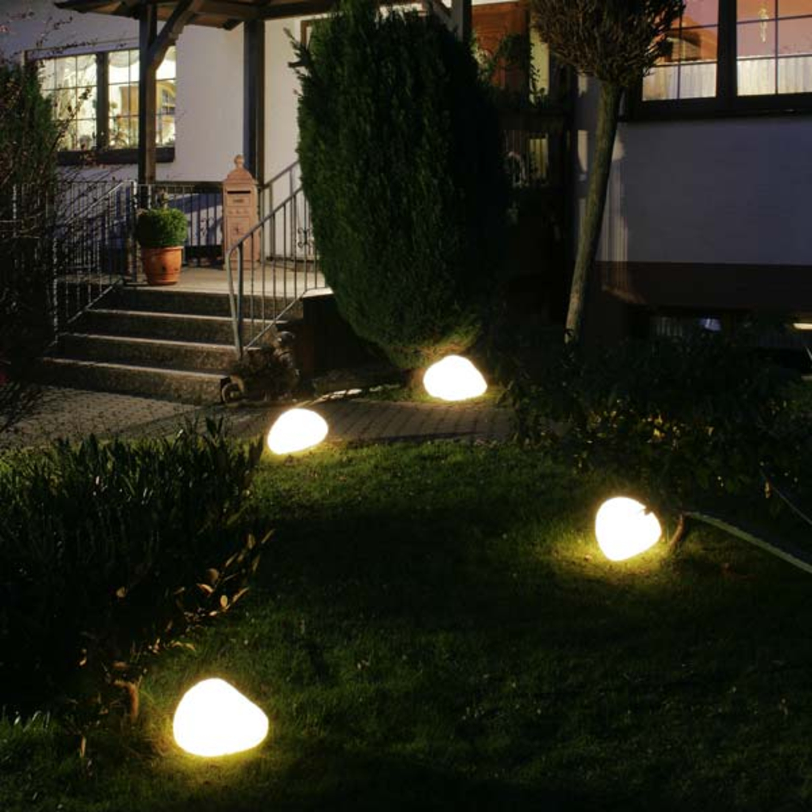 Epstein Stone Lamps with Rubber Connection, White 27 cm, Polyethylene, E27, energy efficiency: A++