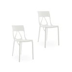 Chaises A.I. Lite, blanches, hauteur 80 cm, lot de 2 - Kartell