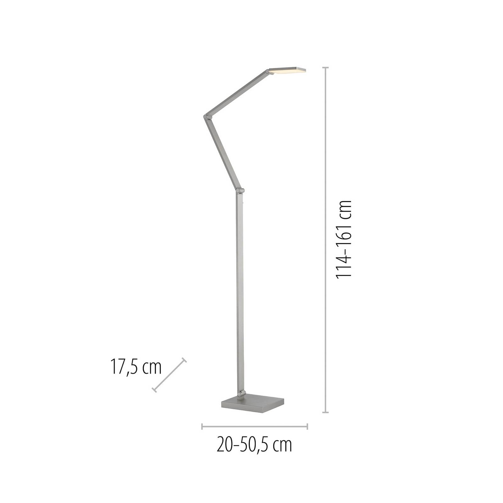 Paul Neuhaus Led-stehlampe Samsky, Stahl, Höhe 161 Cm, Metall Touchdimmer 