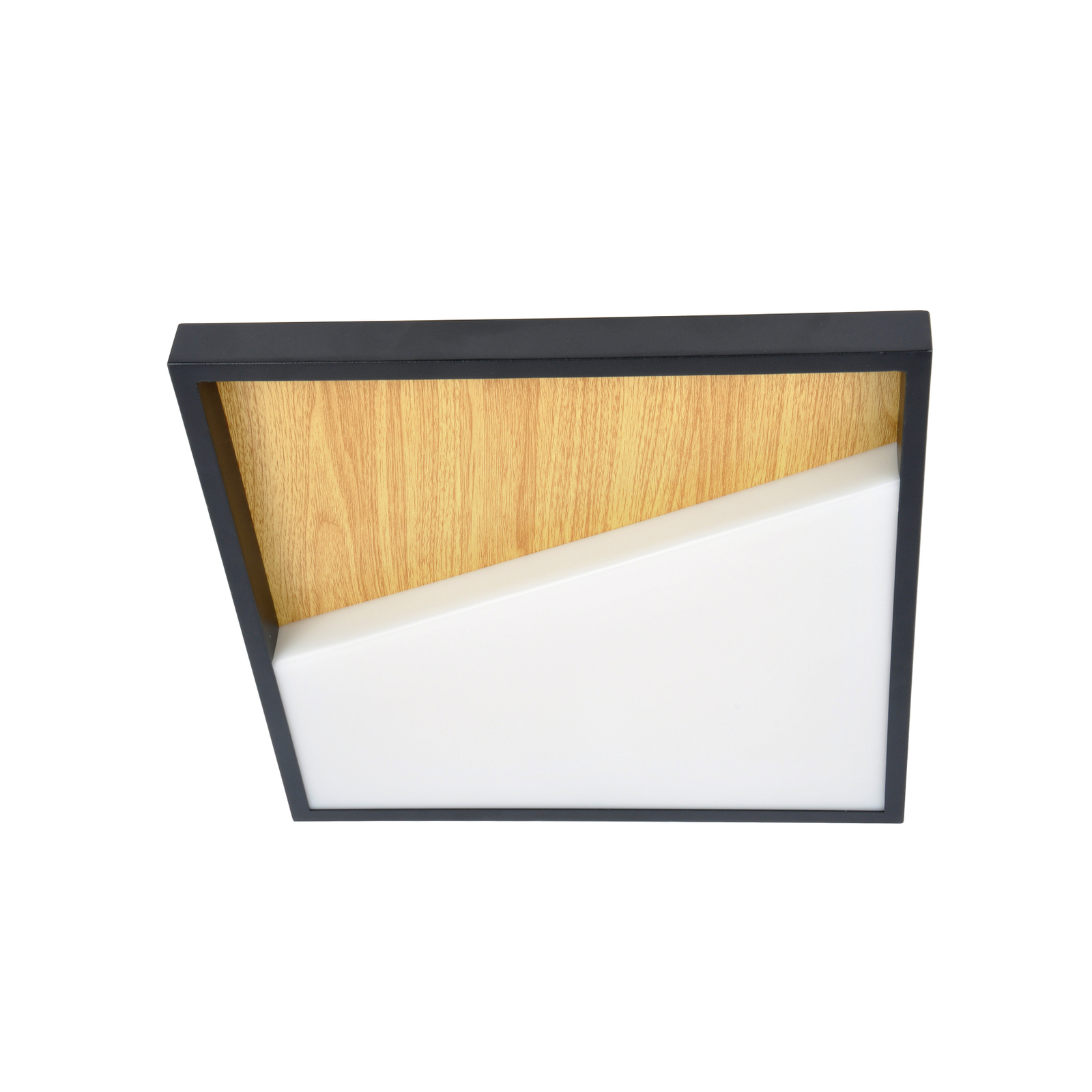 Applique a LED Vista, legno chiaro/nero, 40 x 40 cm