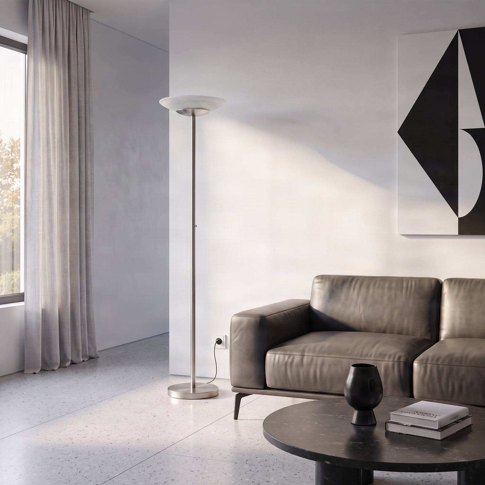 Lindby LED-Stehleuchte Ragna, nickel, Metall, dimmbar Lindby LED-Stehleuchte Ragna, nickel, Metall, dimmbar